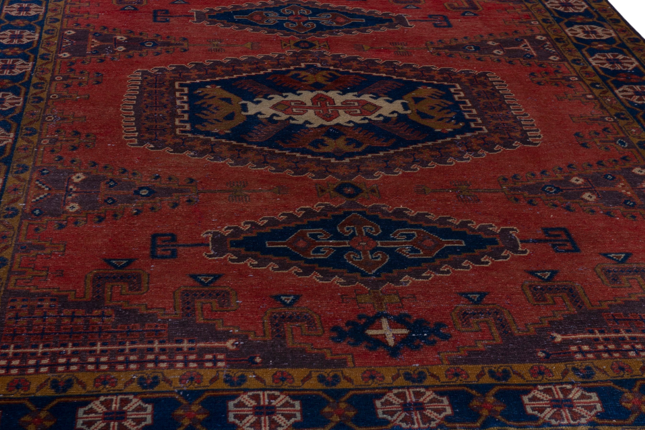 Persian Vist oversized rug in deep red and navy, view 10 of 19