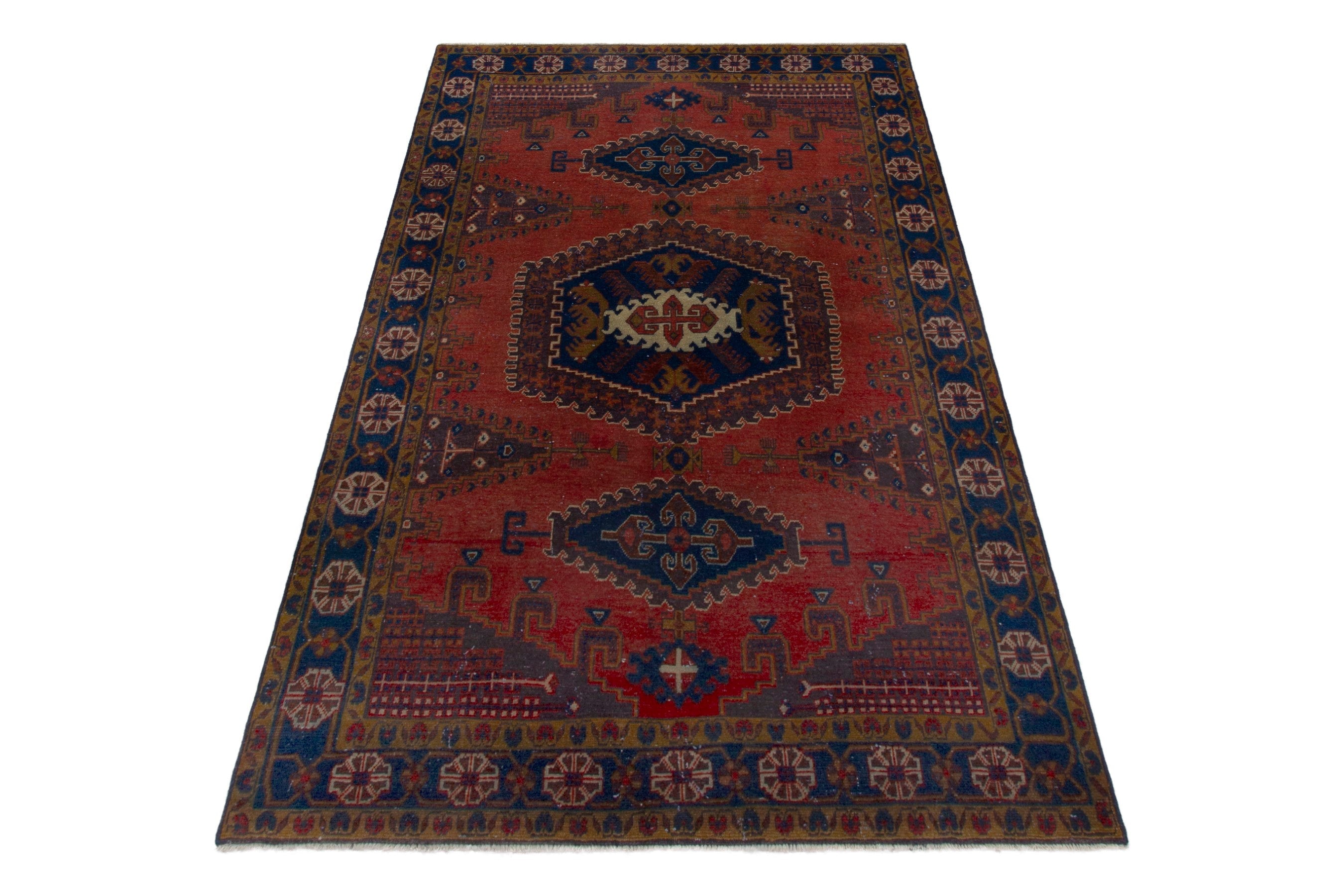 Persian Vist oversized rug in deep red and navy, view 2 of 19