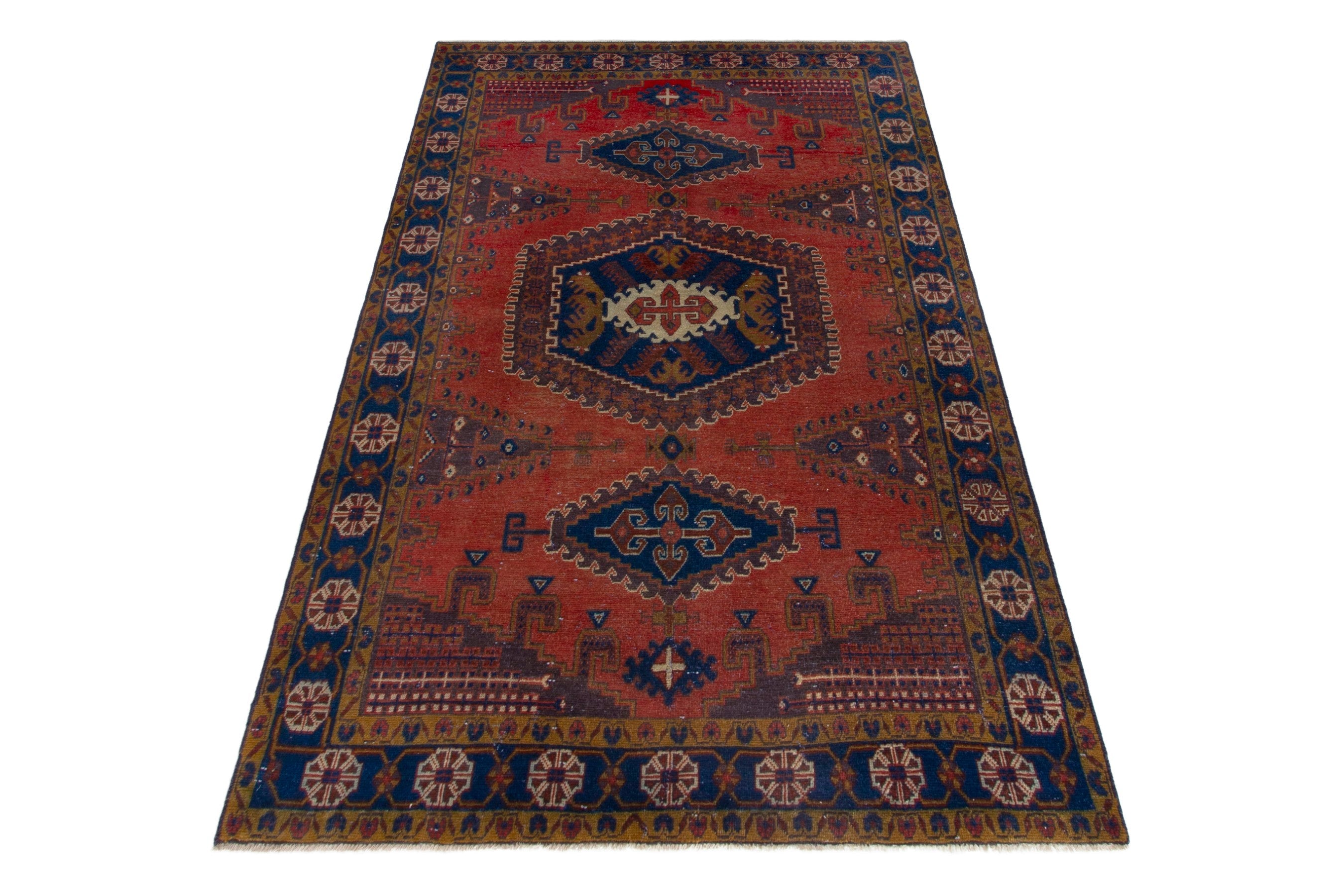 Persian Vist oversized rug in deep red and navy, view 3 of 19