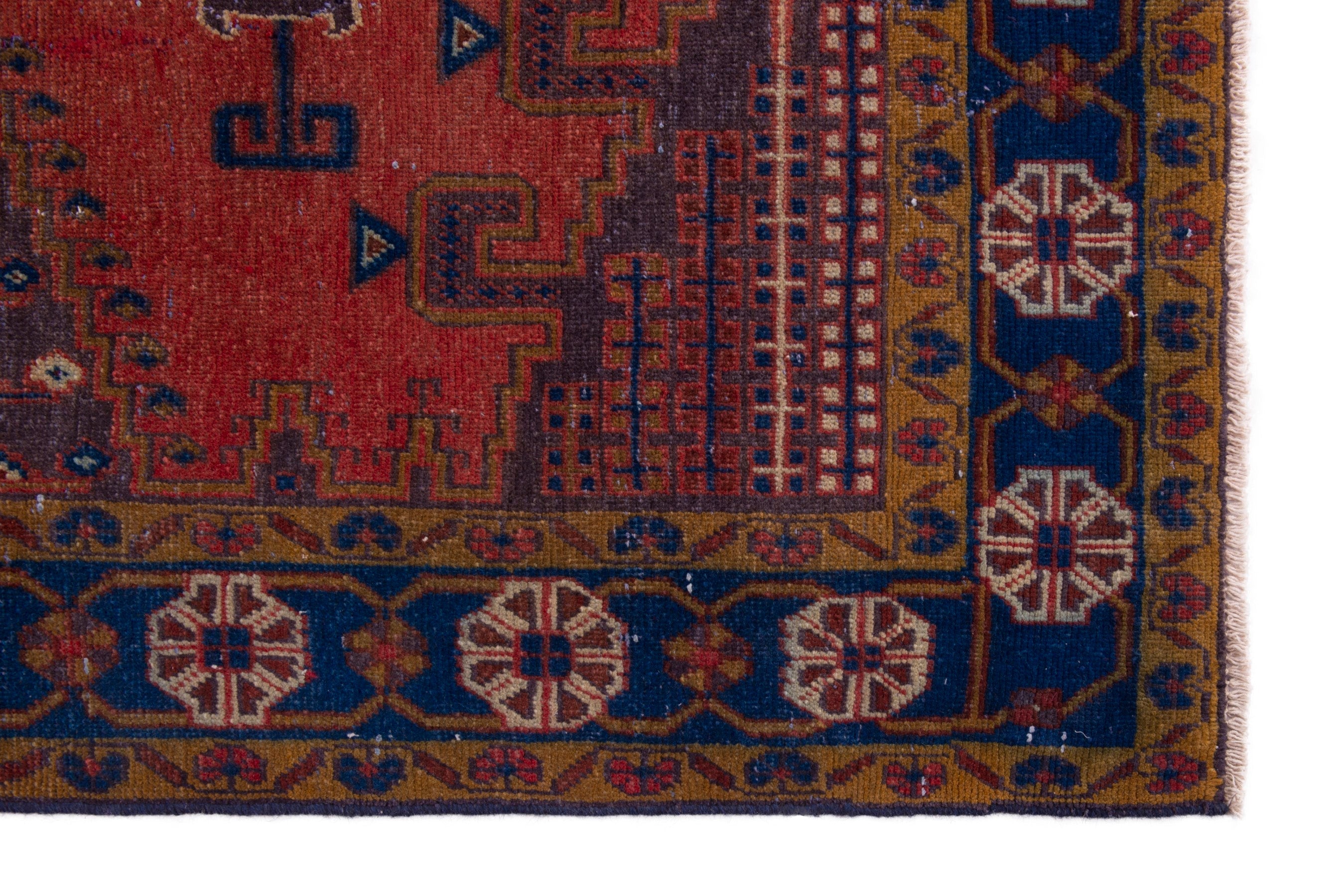 Persian Vist oversized rug in deep red and navy, view 5 of 19