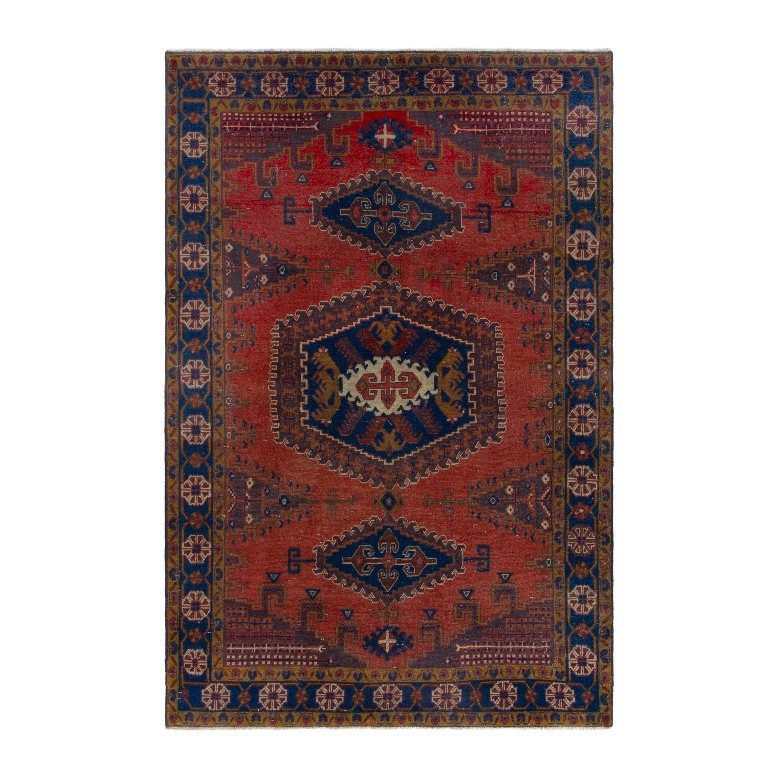 Persian Vist oversized rug in deep red and navy, 7'1" x 10'9"