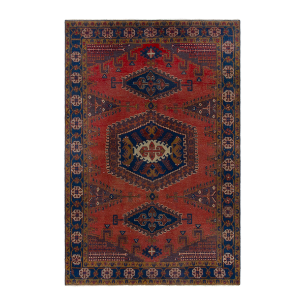 Persian Vist oversized rug in deep red and navy, 7'1" x 10'9"