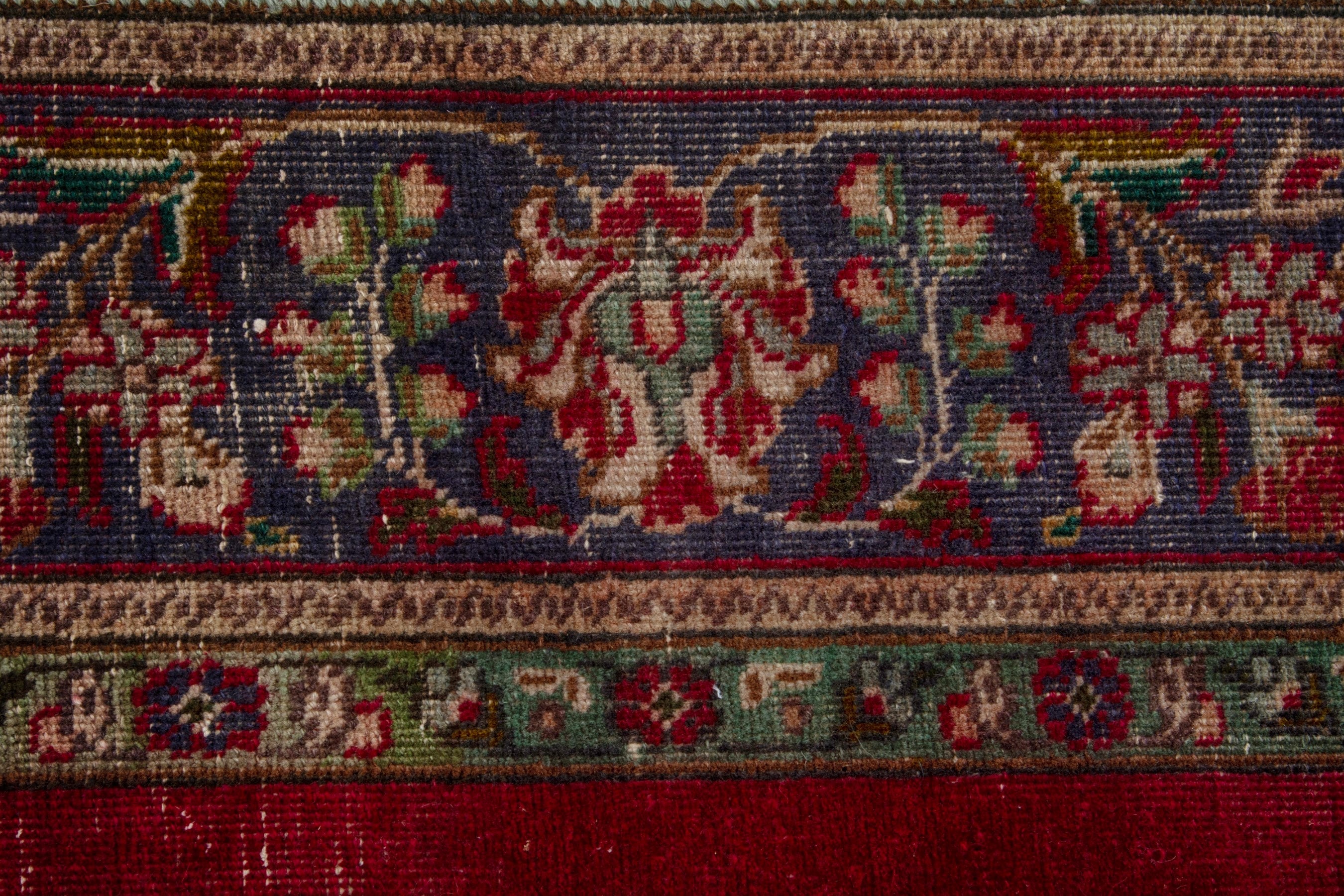 Persian Tabriz area rug in deep red and burgundy, view 13 of 18