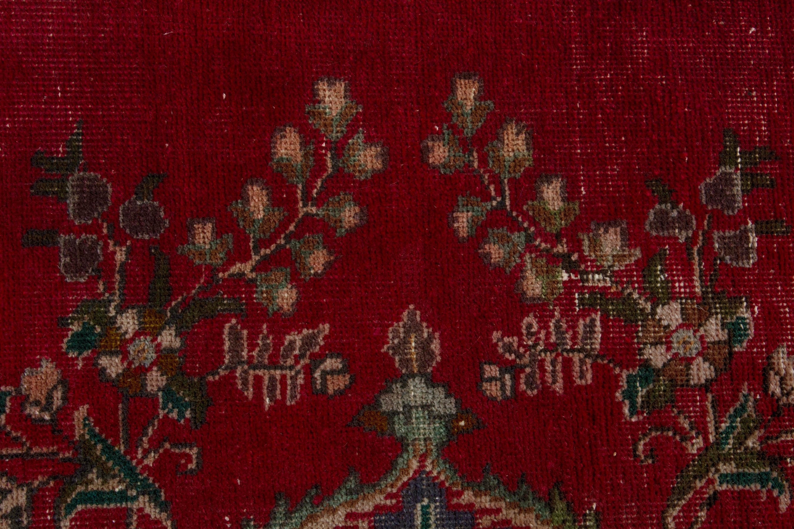 Persian Tabriz area rug in deep red and burgundy, view 14 of 18