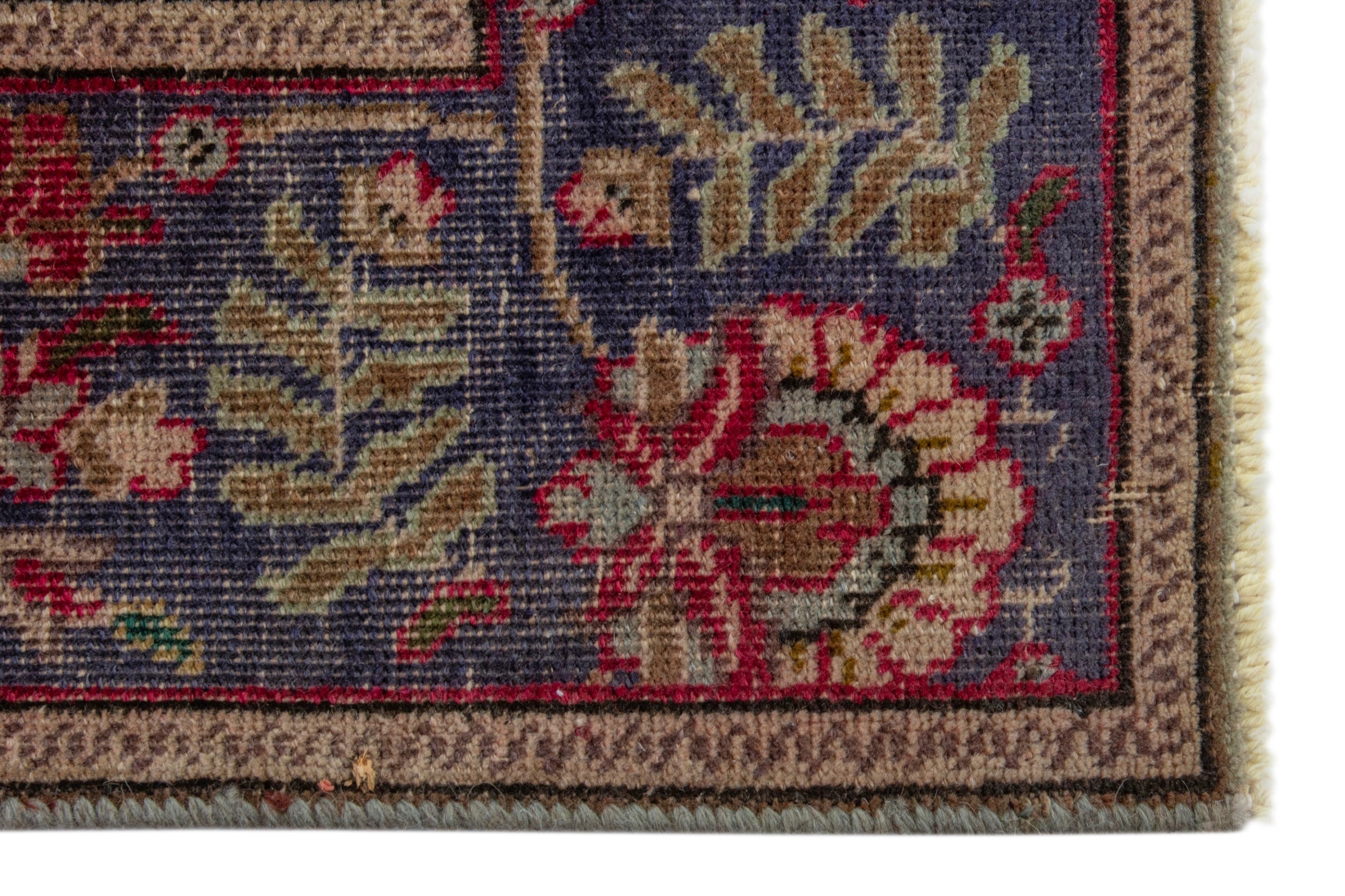 Persian Tabriz area rug in deep red and burgundy, view 5 of 18