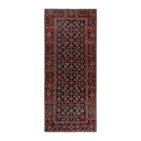 Persian Mahal area rug in navy and deep red, 4'5" x 10'4"