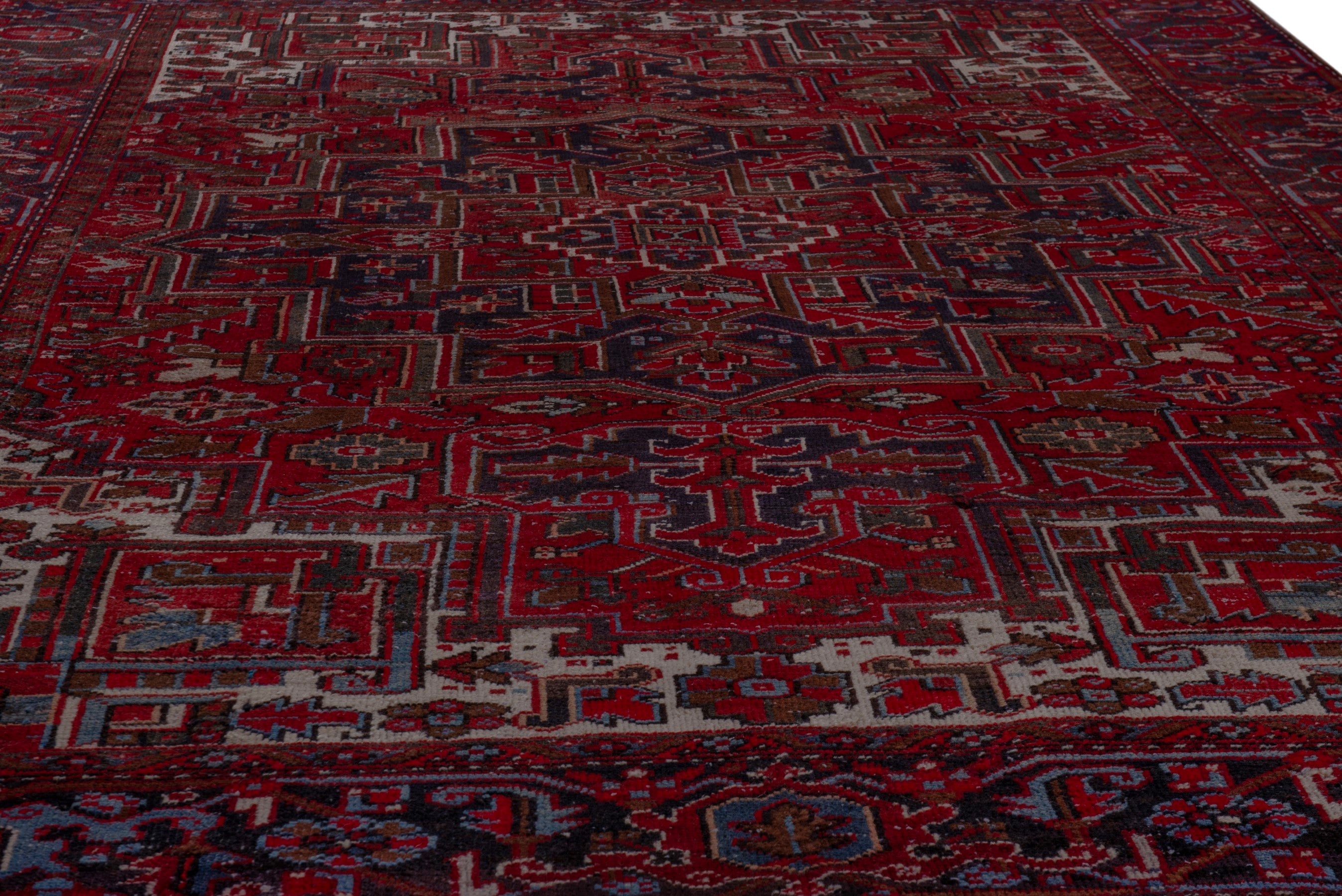 Persian Gorevan oversized rug in deep red and cream, view 10 of 23