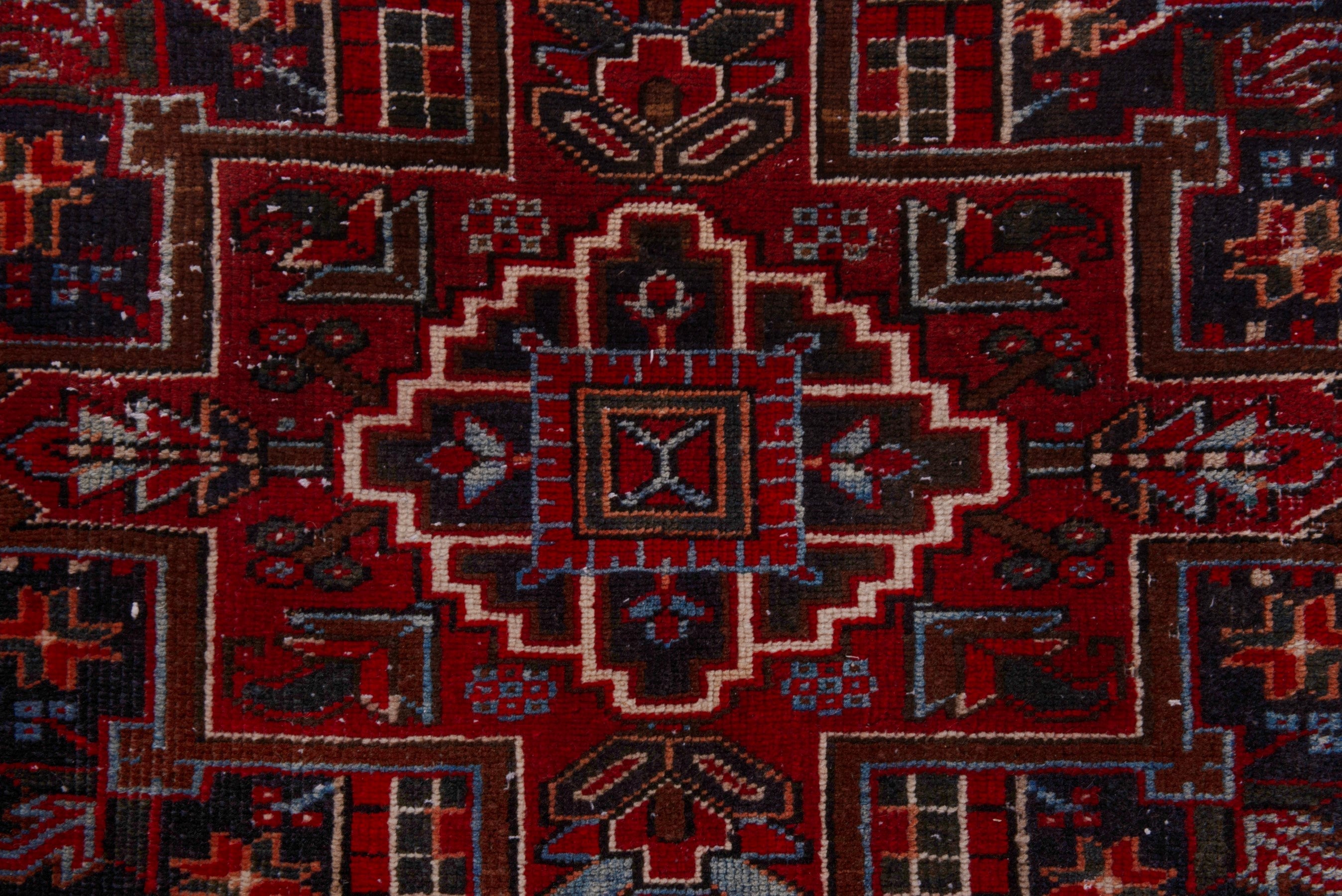 Persian Gorevan oversized rug in deep red and cream, view 13 of 23