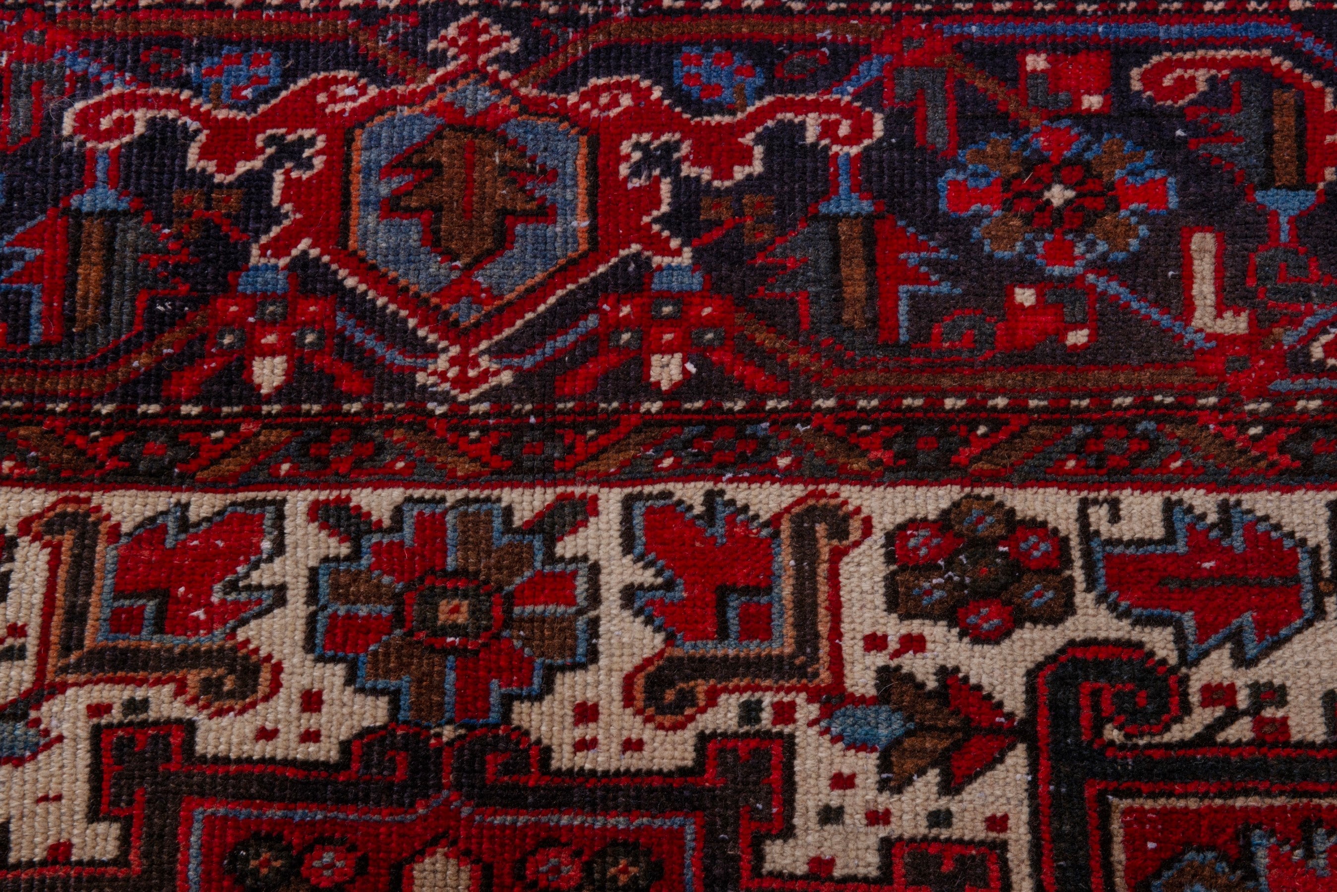 Persian Gorevan oversized rug in deep red and cream, view 16 of 23