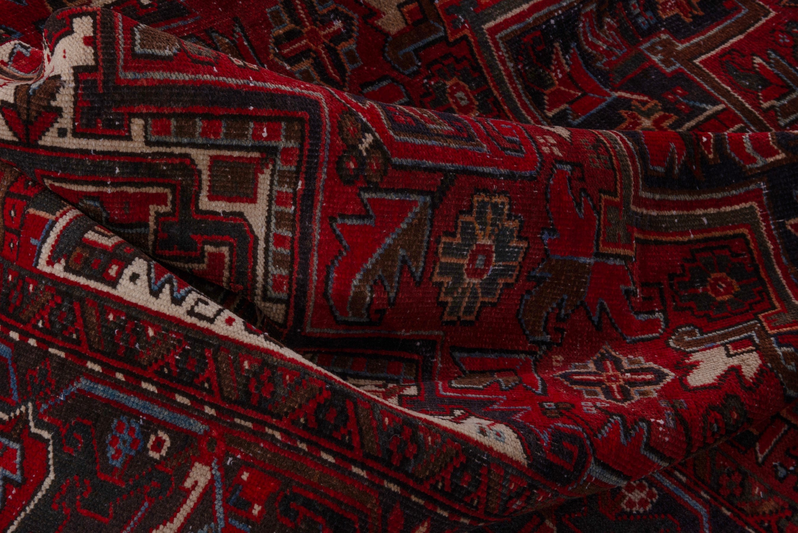 Persian Gorevan oversized rug in deep red and cream, view 18 of 23