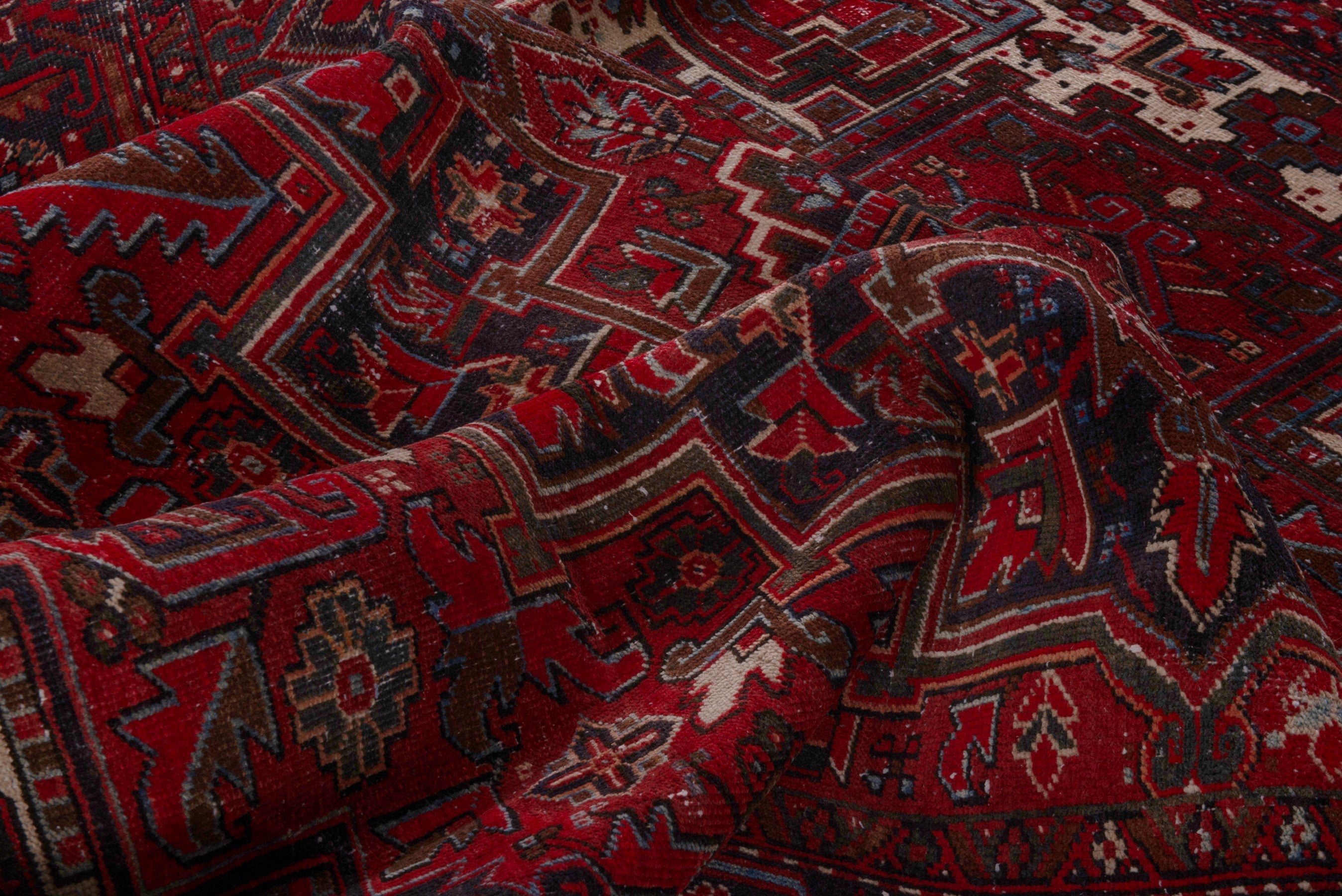 Persian Gorevan oversized rug in deep red and cream, view 19 of 23