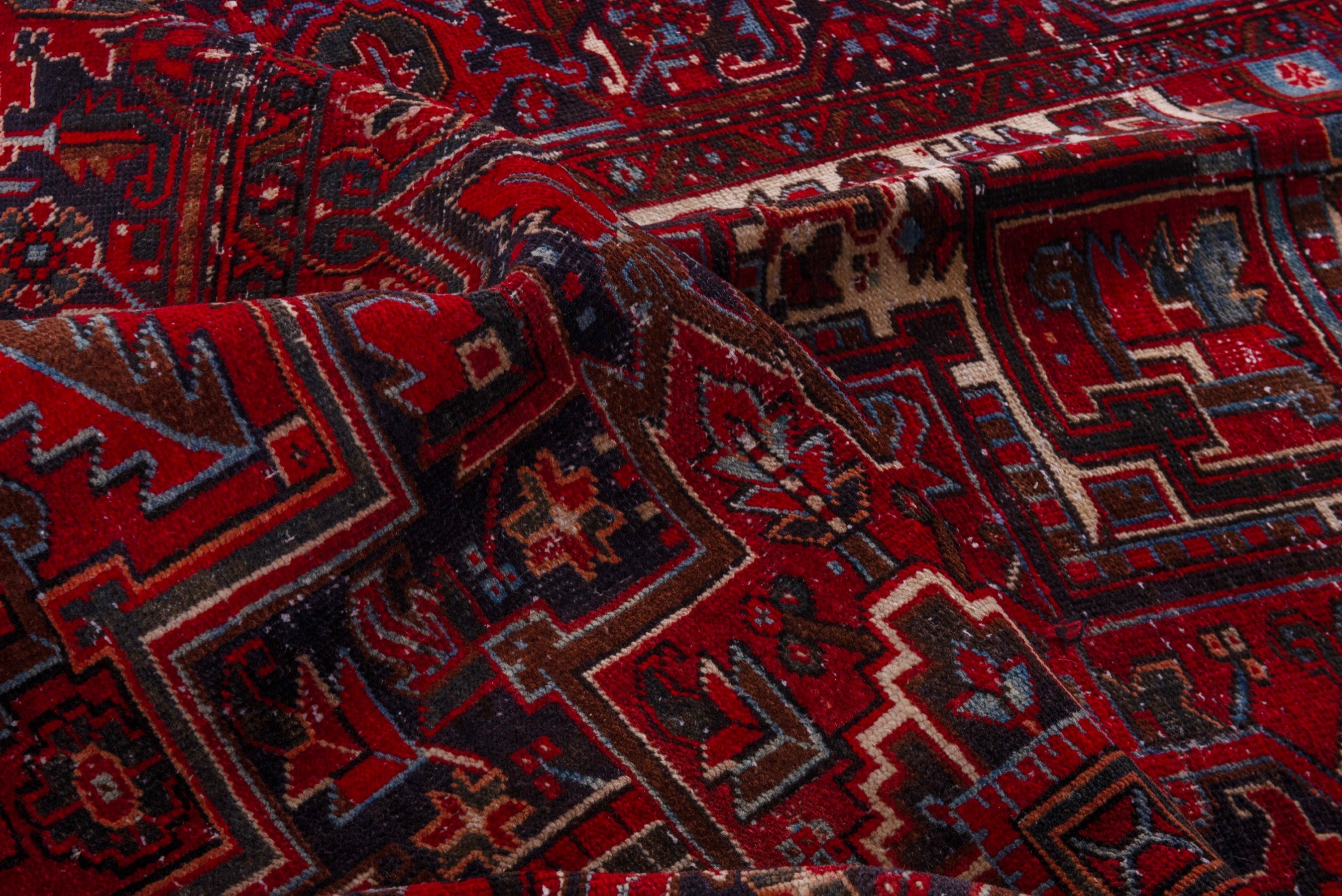 Persian Gorevan oversized rug in deep red and cream, view 20 of 23