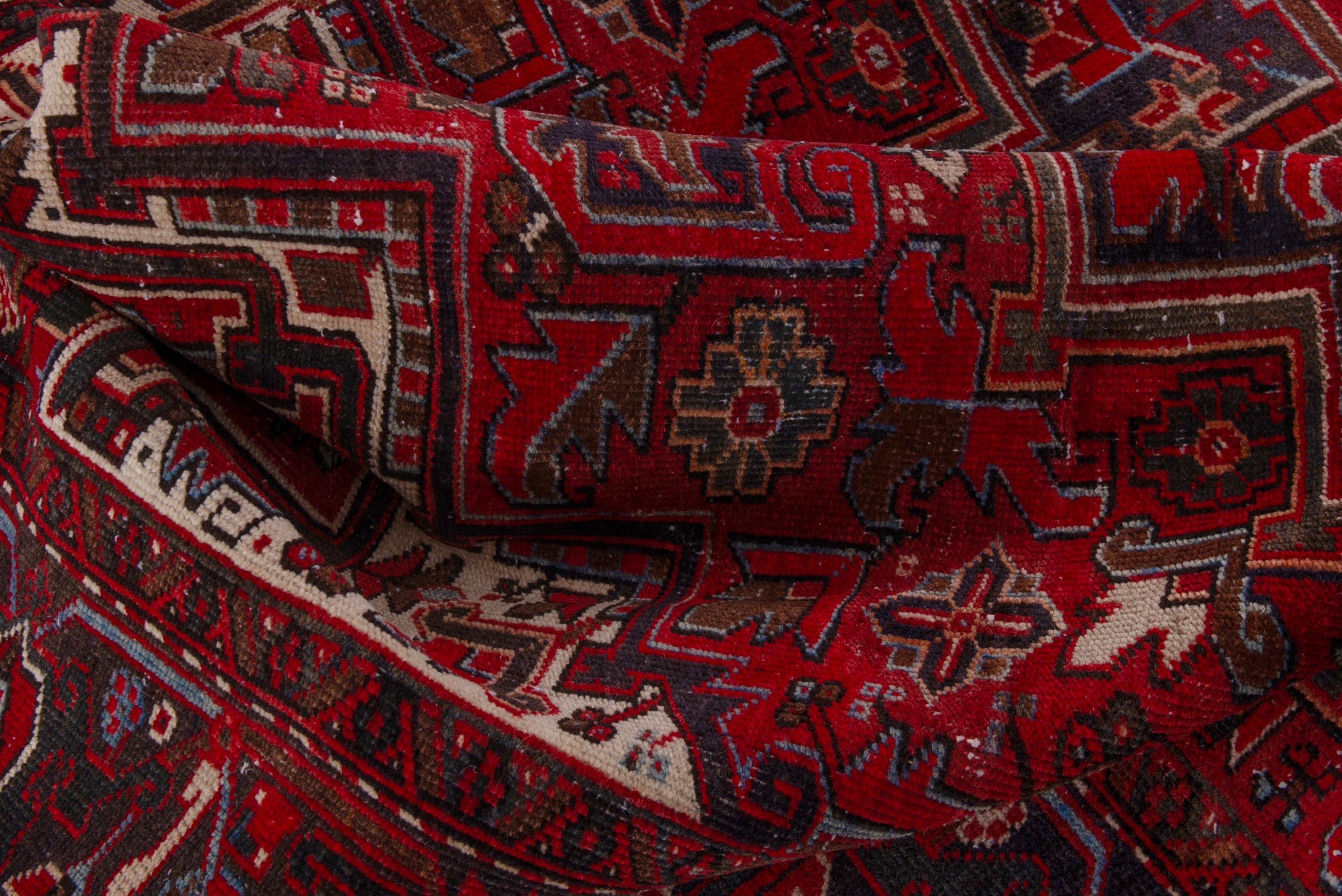 Persian Gorevan oversized rug in deep red and cream, view 21 of 23
