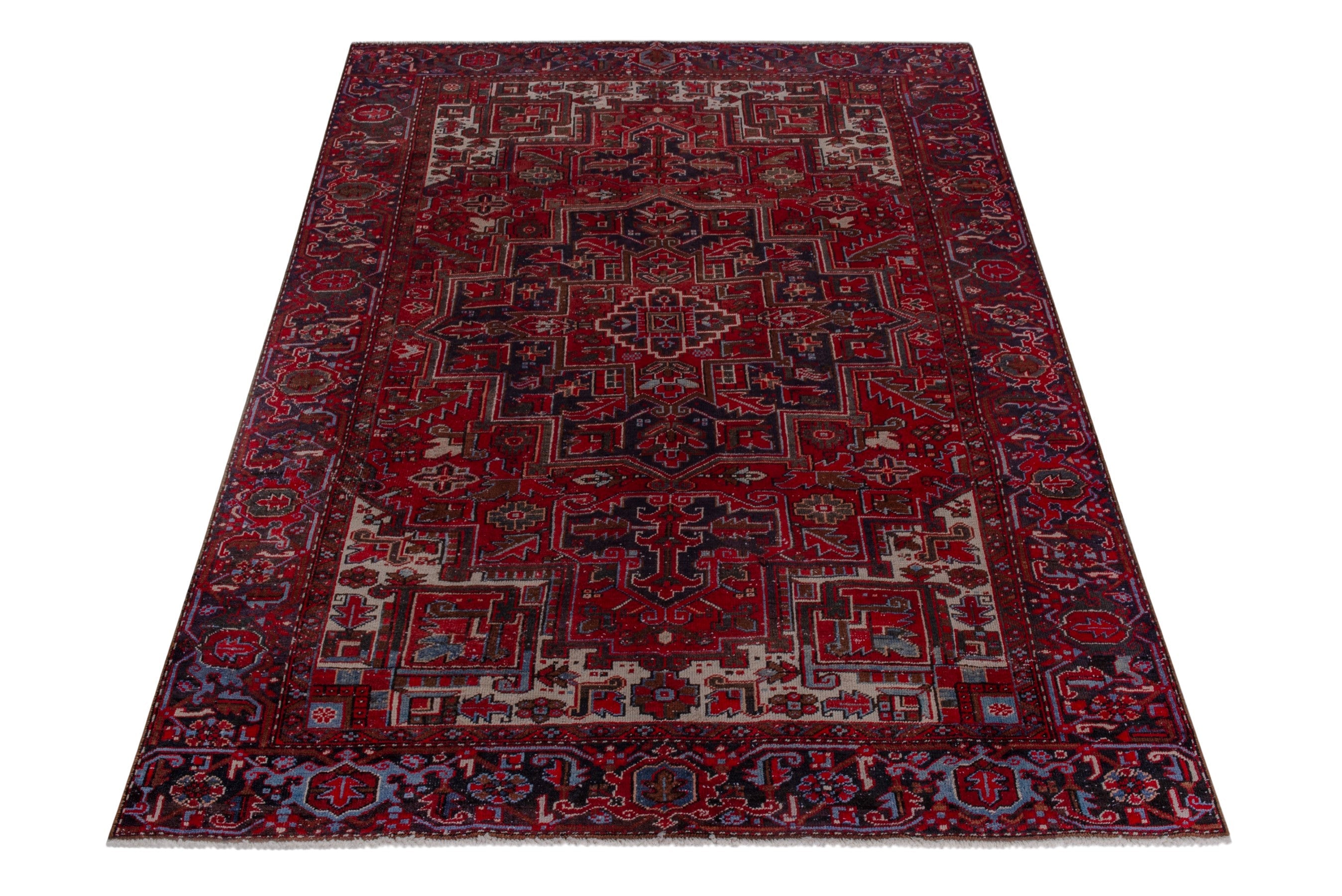Persian Gorevan oversized rug in deep red and cream, view 3 of 23