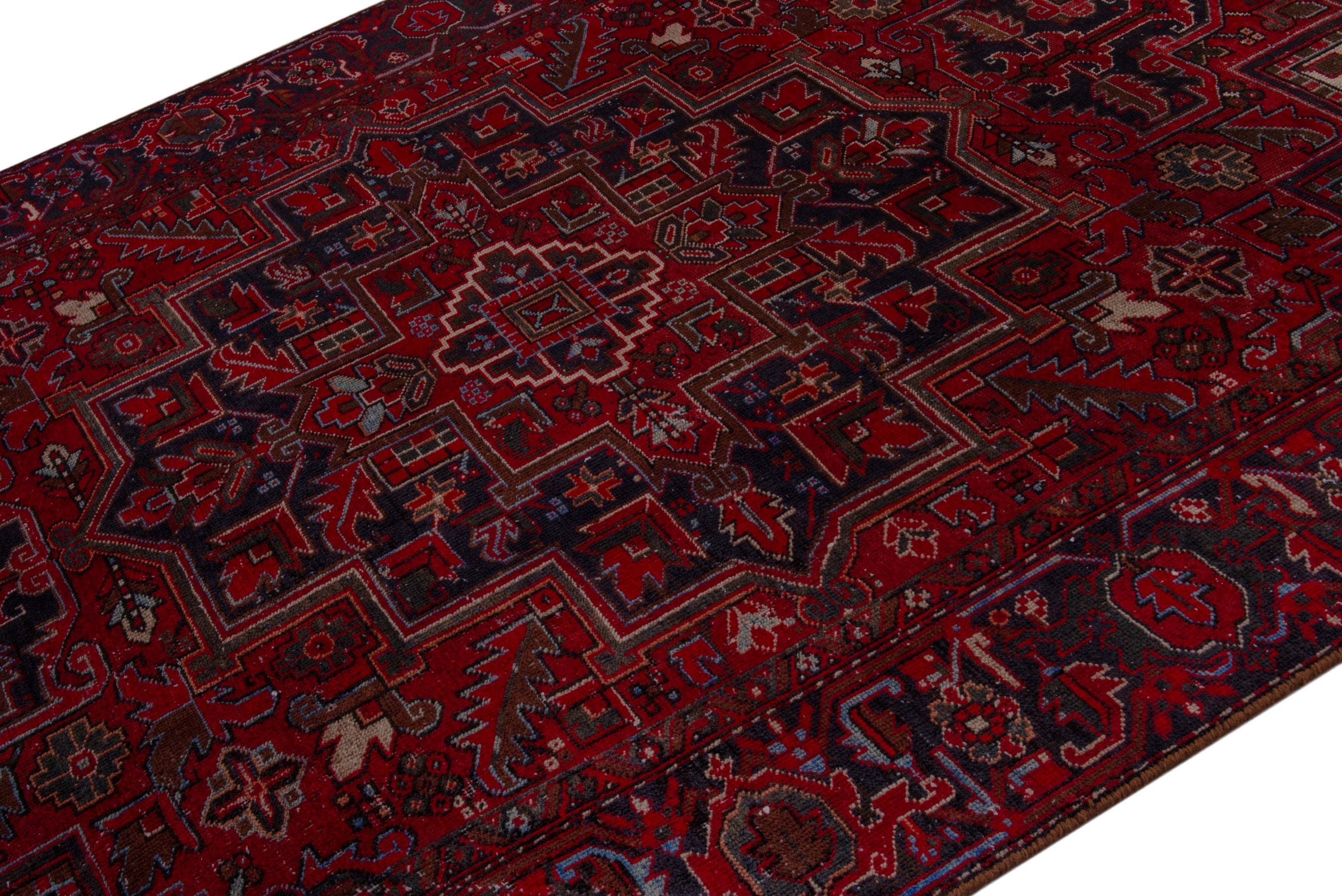 Persian Gorevan oversized rug in deep red and cream, view 4 of 23