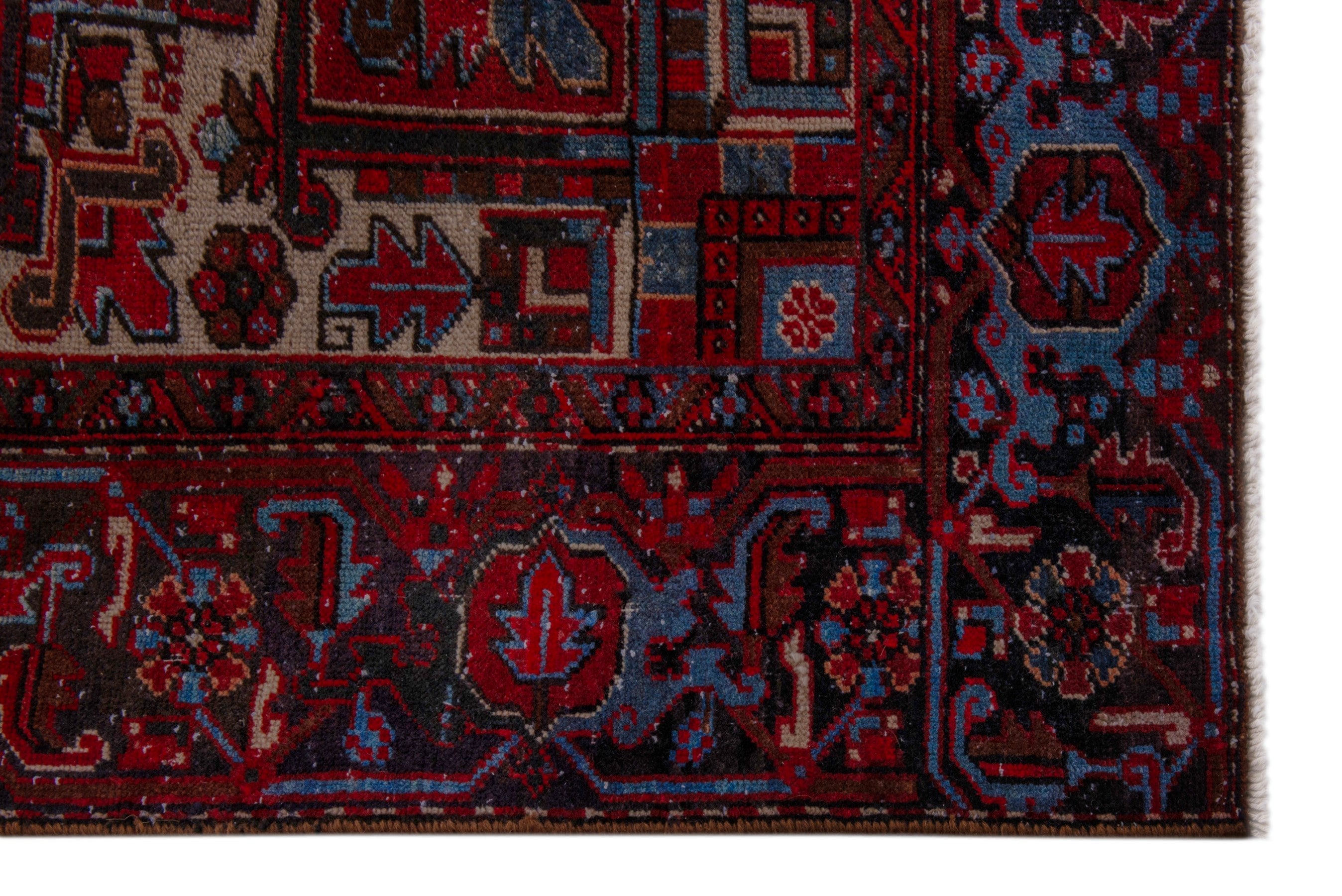 Persian Gorevan oversized rug in deep red and cream, view 5 of 23