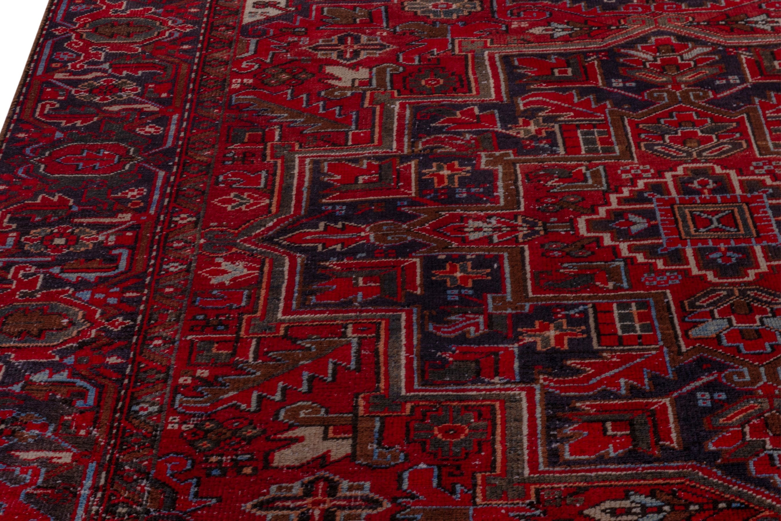 Persian Gorevan oversized rug in deep red and cream, view 7 of 23