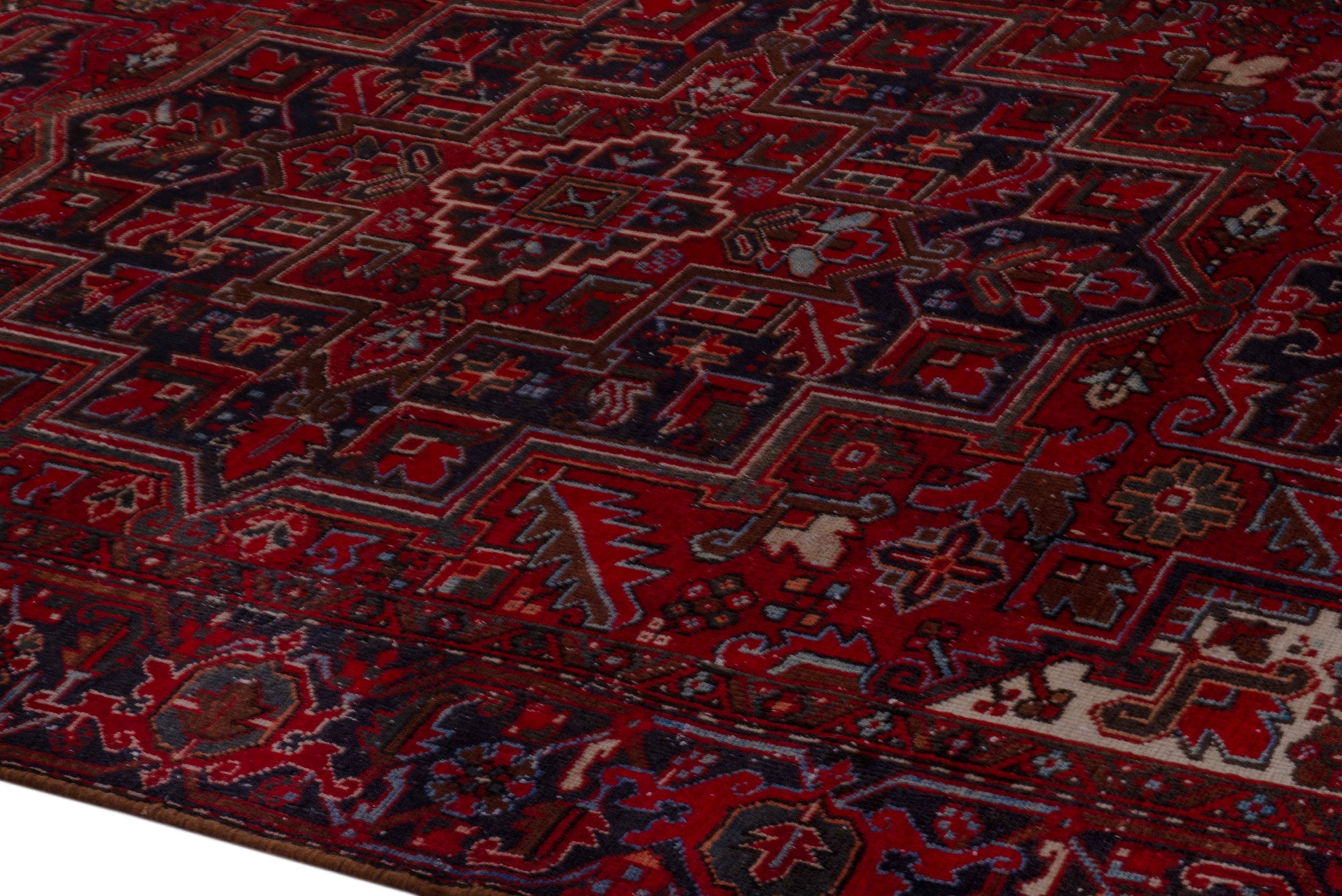 Persian Gorevan oversized rug in deep red and cream, view 8 of 23