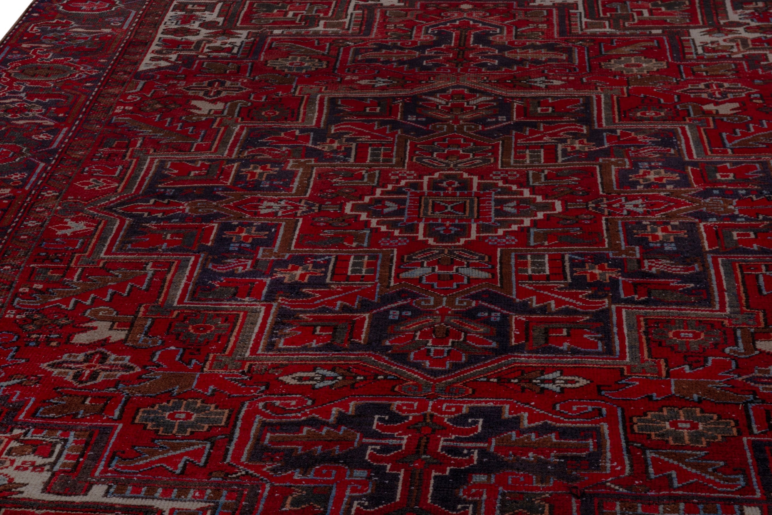 Persian Gorevan oversized rug in deep red and cream, view 9 of 23
