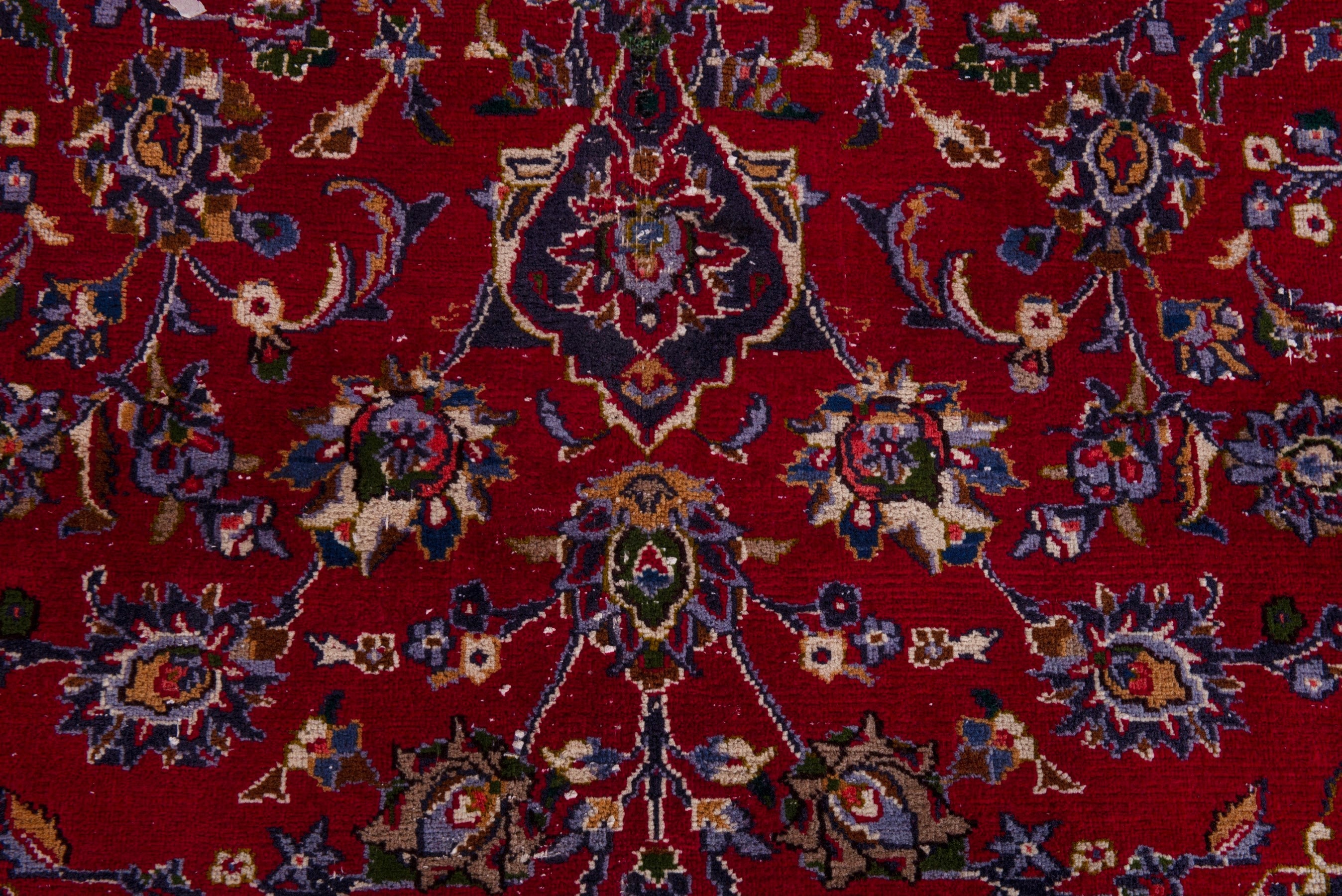 Persian Kashmar oversized rug in deep red and navy, view 12 of 19