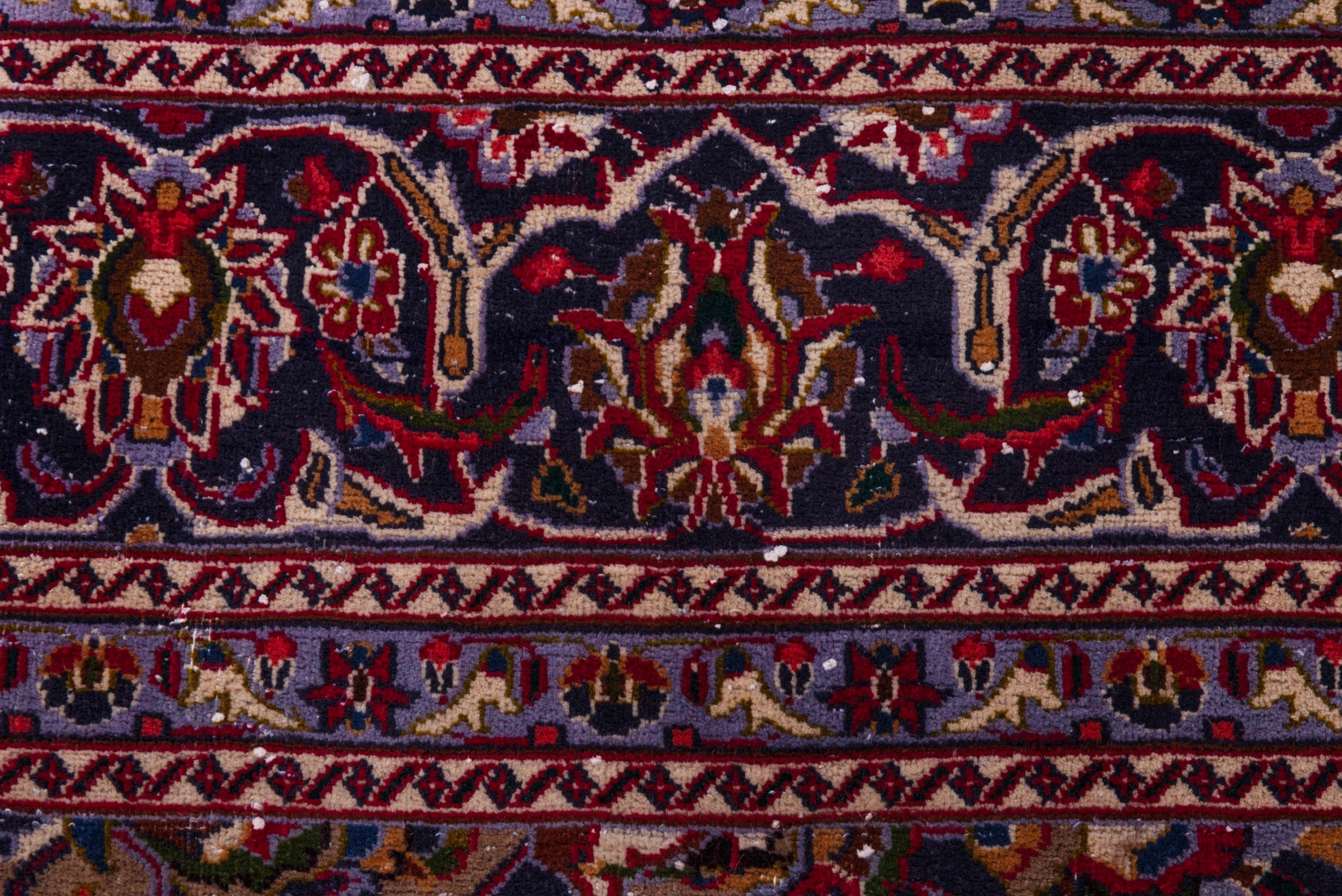 Persian Kashmar oversized rug in deep red and navy, view 15 of 19