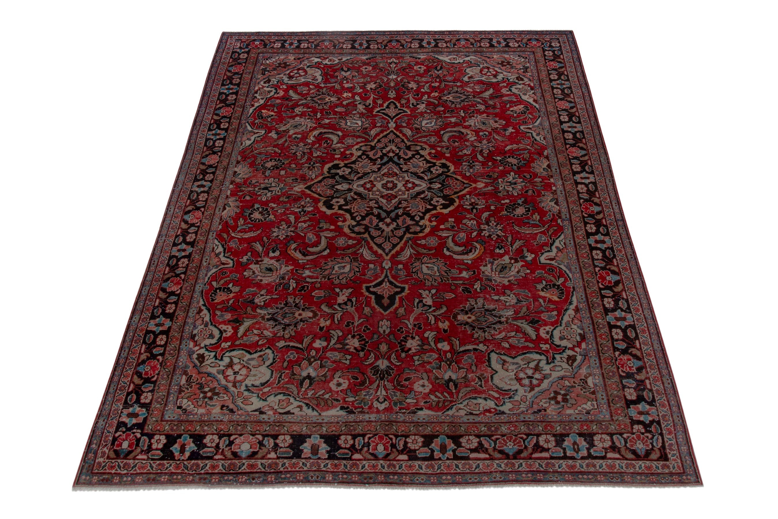 Persian Mahal oversized rug in deep red and burgundy, view 2 of 21