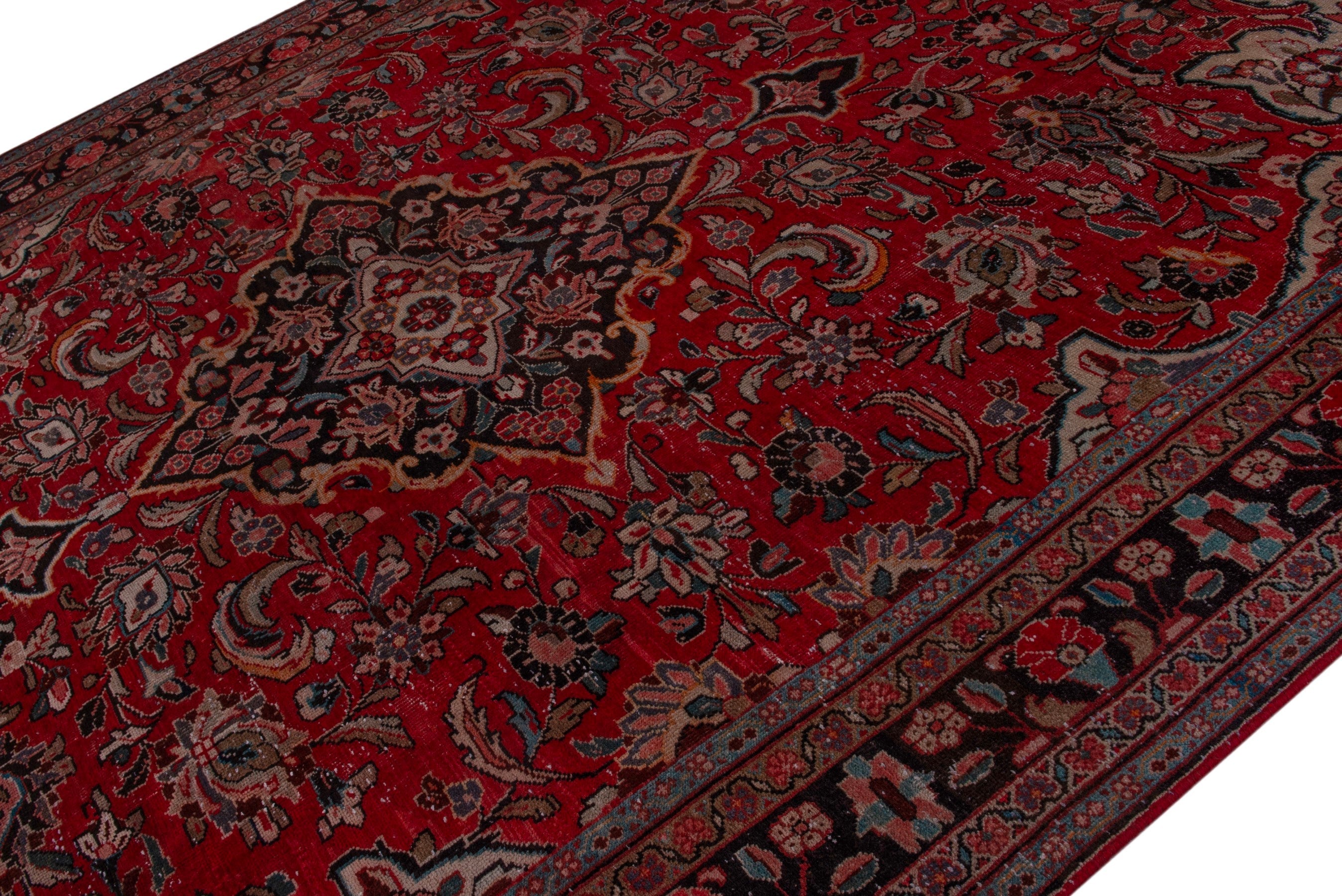 Persian Mahal oversized rug in deep red and burgundy, view 4 of 21