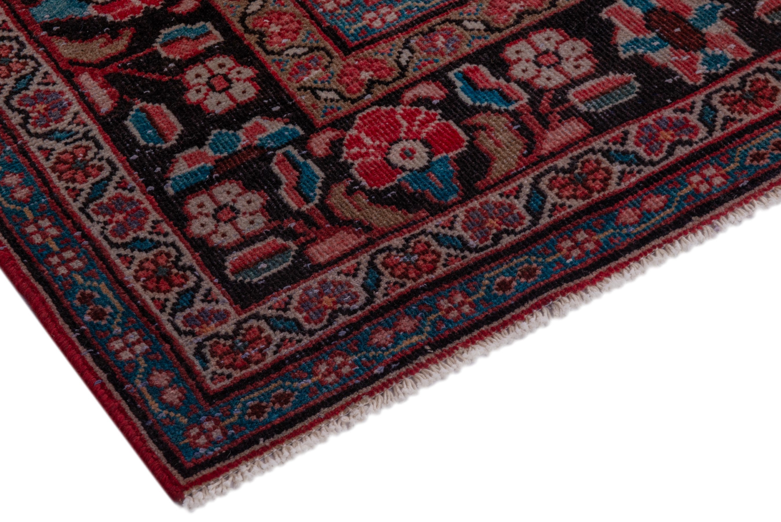 Persian Mahal oversized rug in deep red and burgundy, view 6 of 21