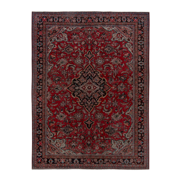 Persian Mahal oversized rug in deep red and burgundy, 9'8" x 13'1"