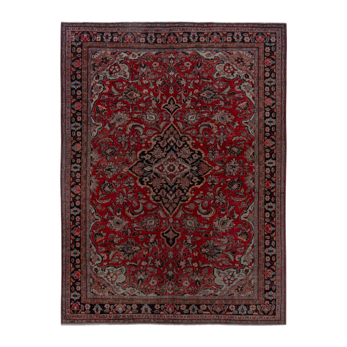 Persian Mahal oversized rug in deep red and burgundy, 9'8" x 13'1"