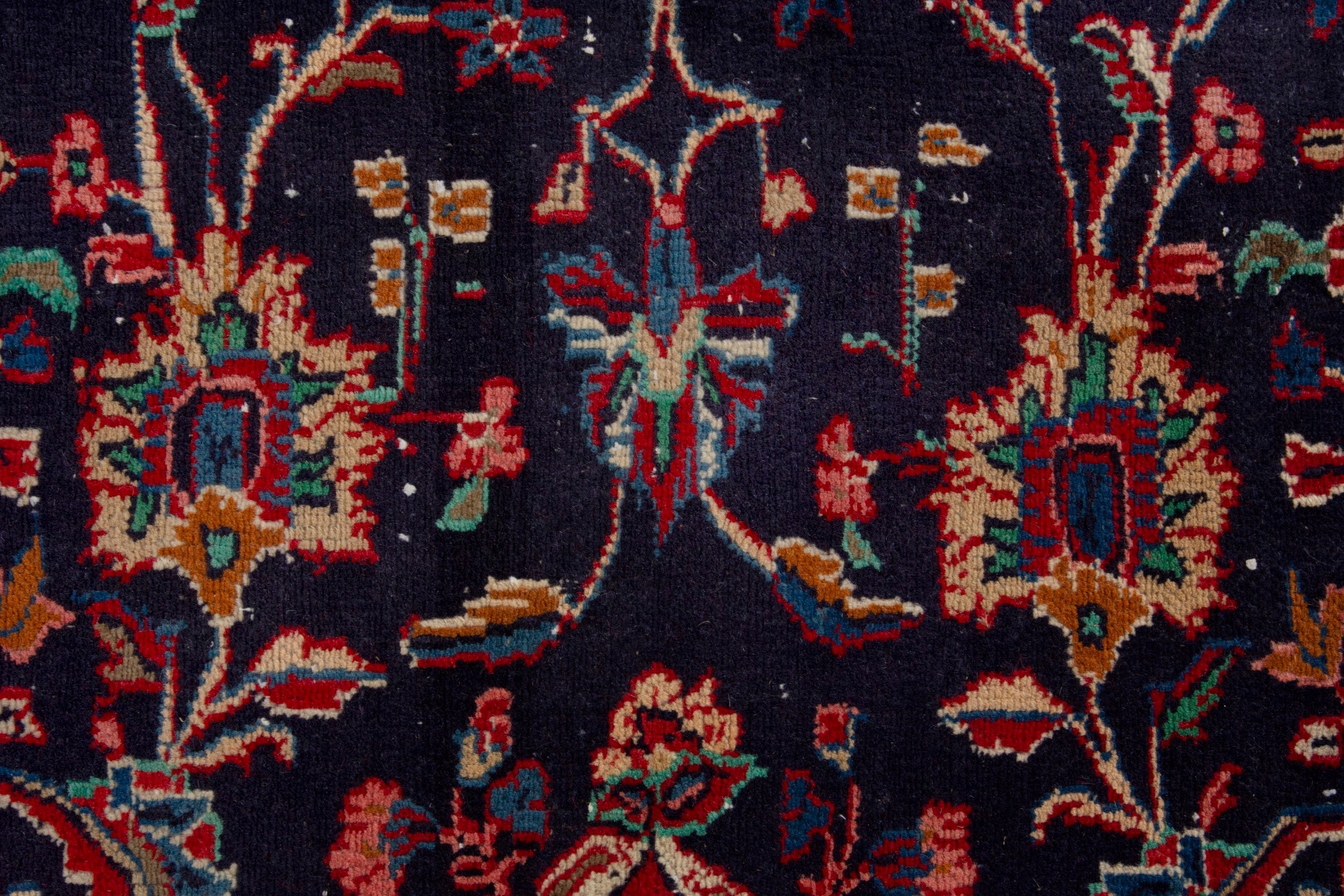 Persian Hamedan oversized rug in navy and deep red, view 13 of 18