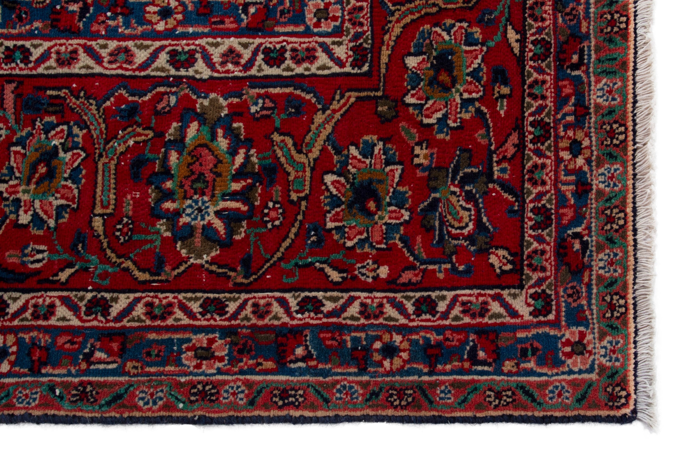 Persian Hamedan oversized rug in navy and deep red, view 5 of 18