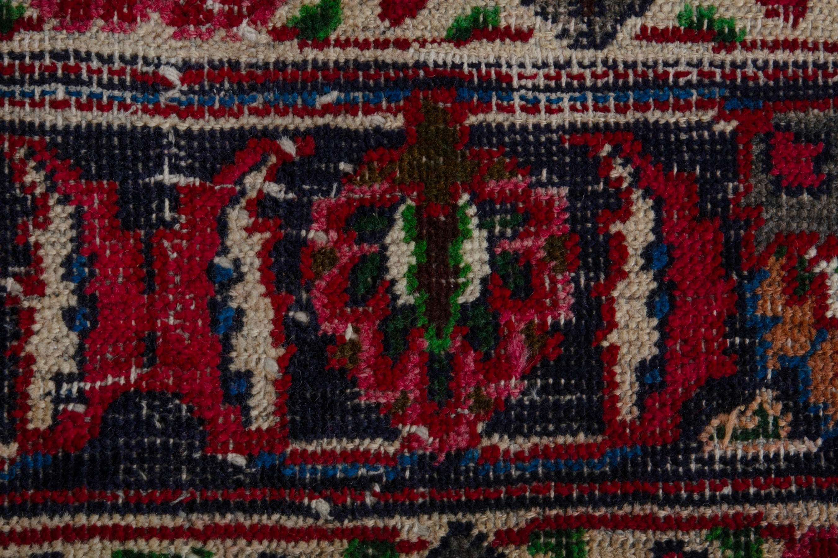 Persian Mashhad oversized rug in deep red and burgundy, view 11 of 17