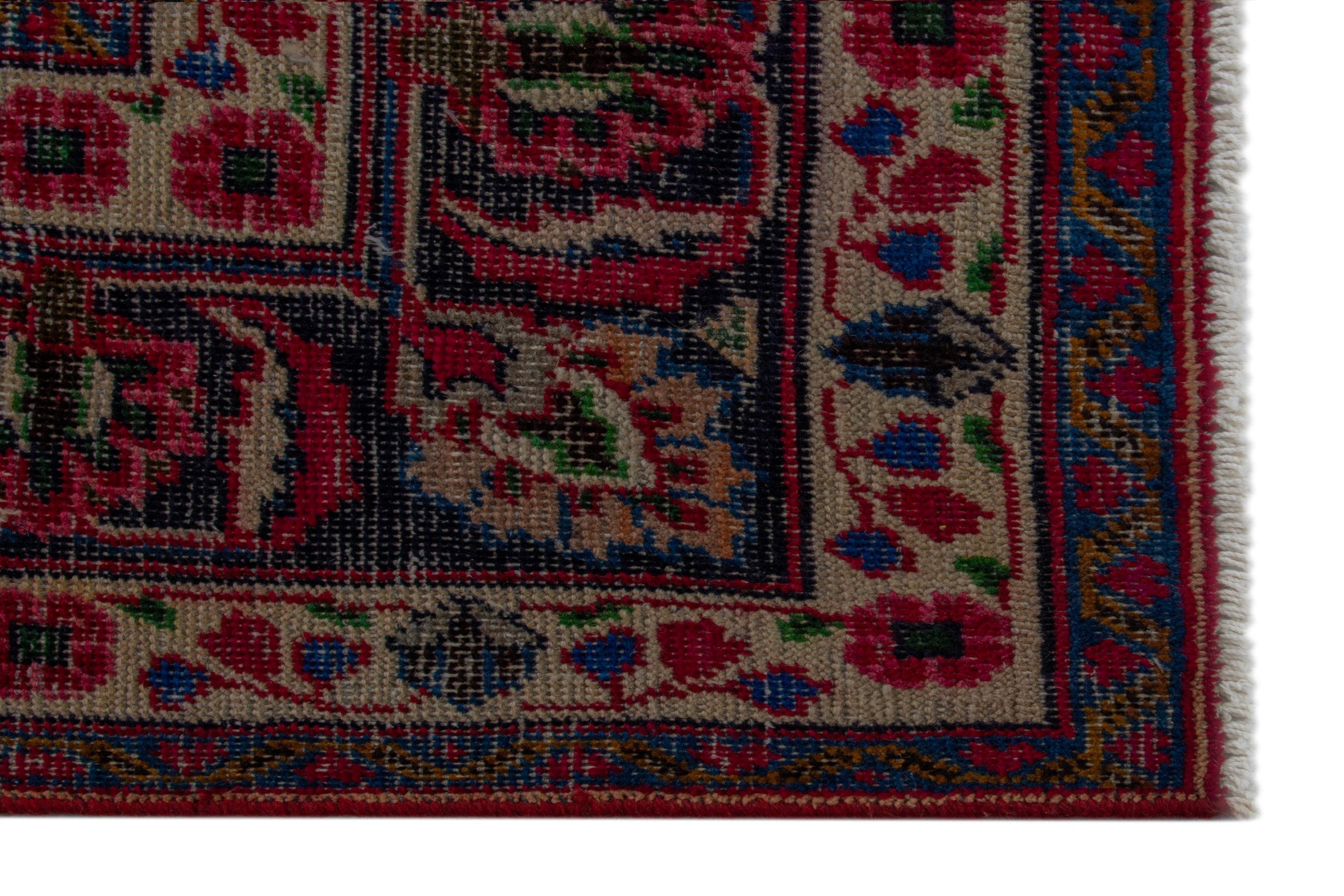 Persian Mashhad oversized rug in deep red and burgundy, view 5 of 17
