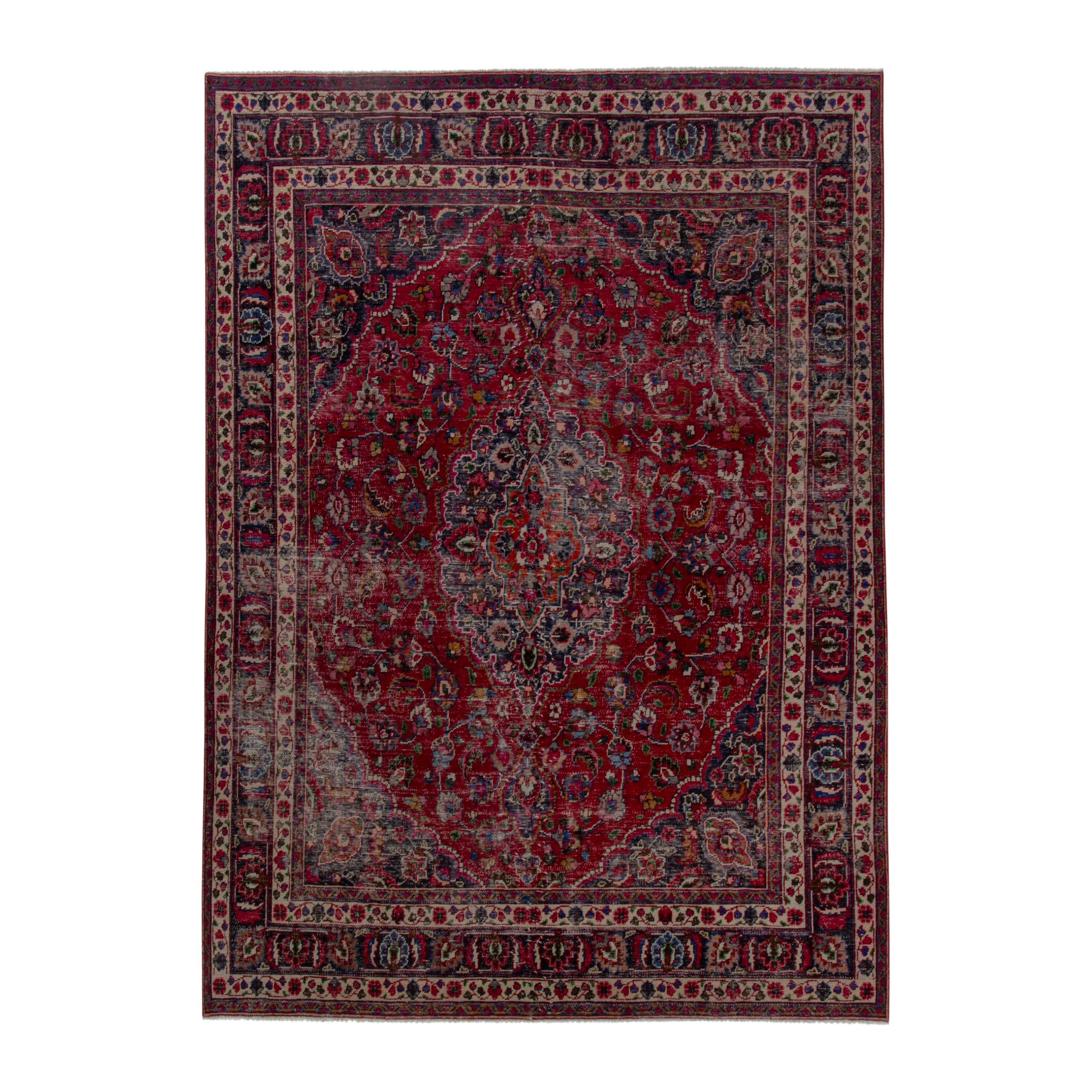 Persian Mashhad oversized rug in deep red and burgundy, 8'8" x 11'6"