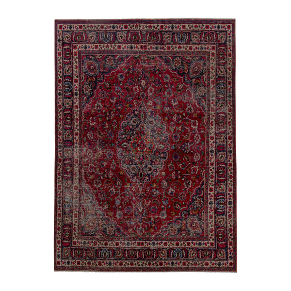Persian Mashhad oversized rug in deep red and burgundy, 8'8" x 11'6"