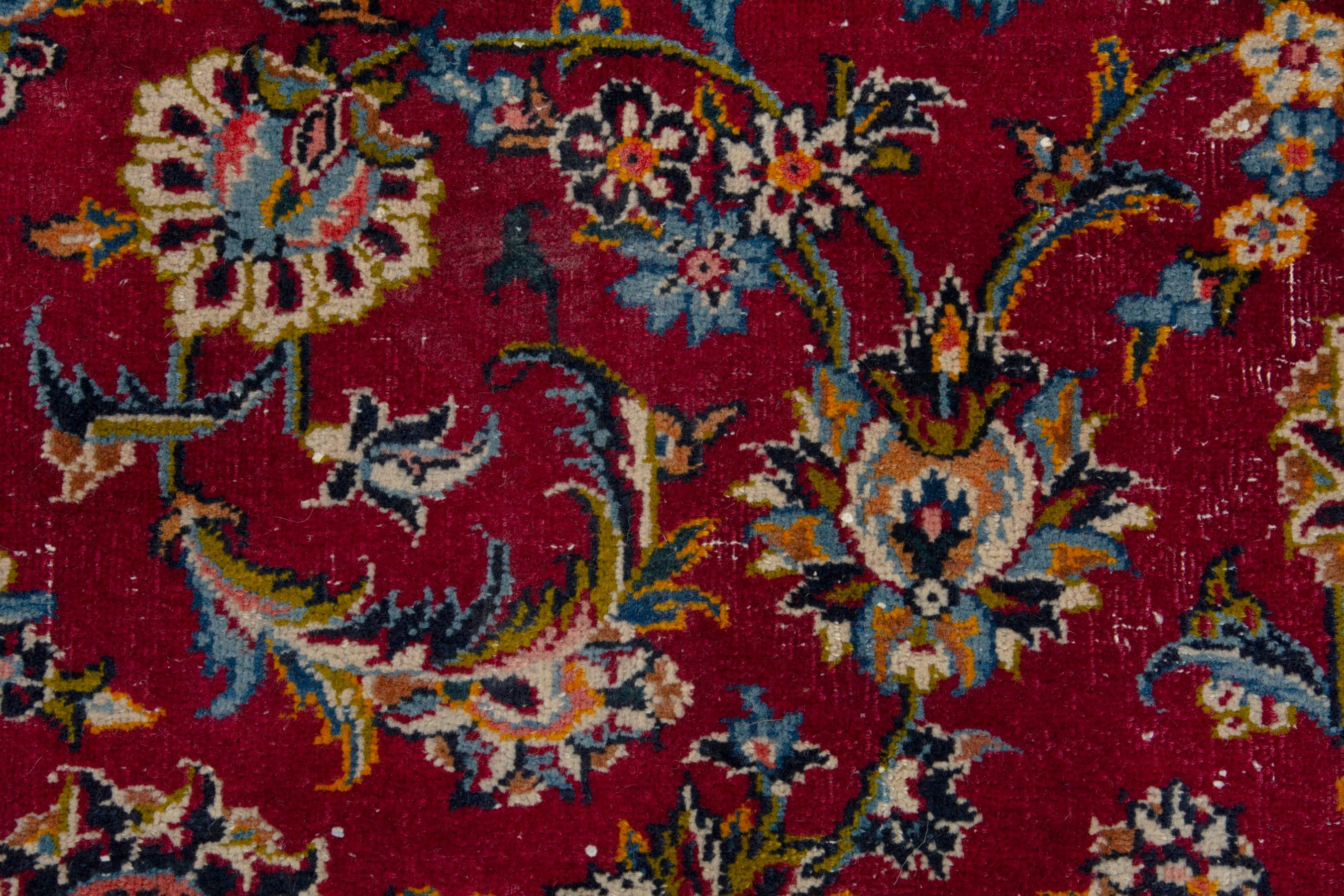 Persian Kashan oversized rug in deep red and dark brown, view 12 of 18