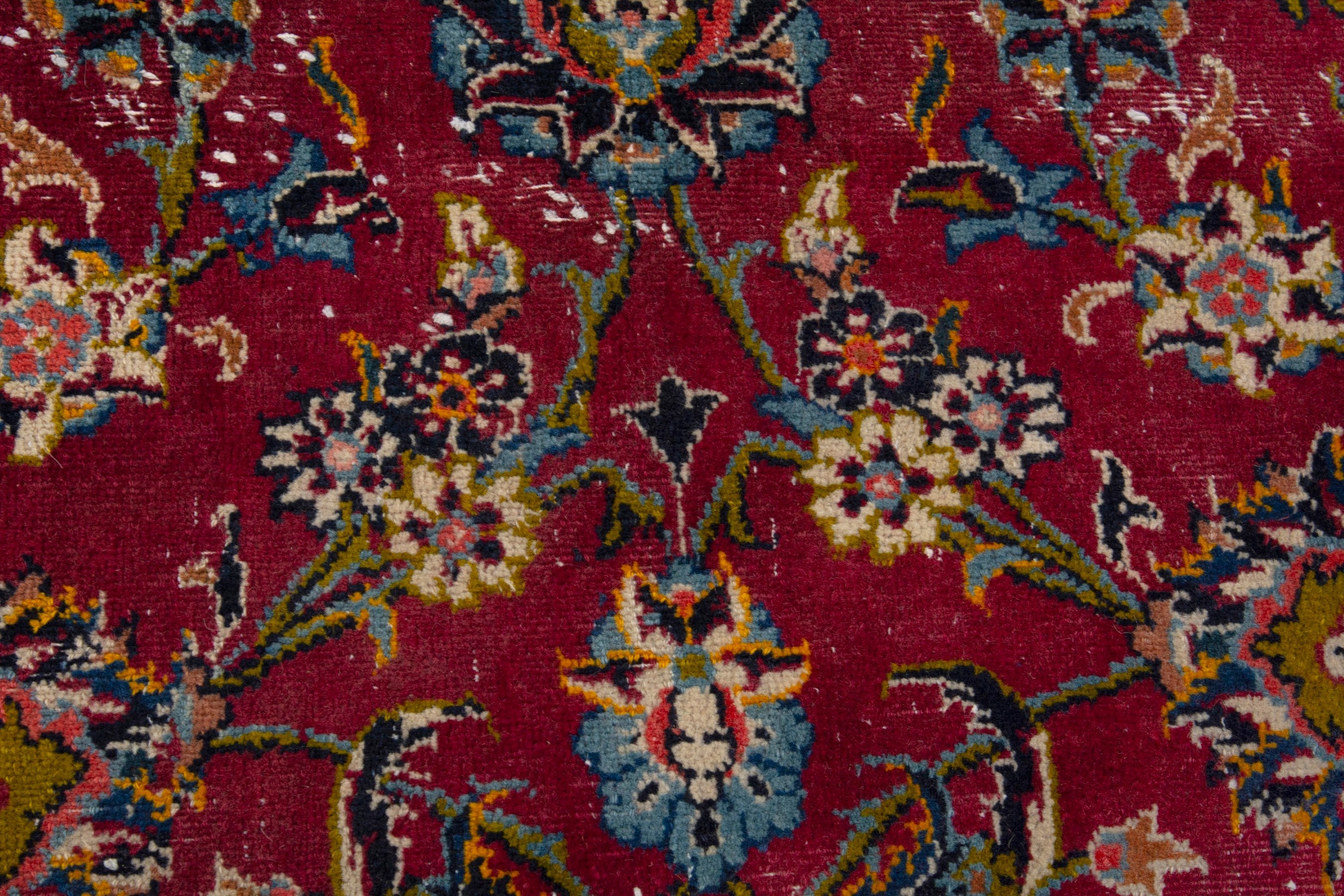 Persian Kashan oversized rug in deep red and dark brown, view 13 of 18