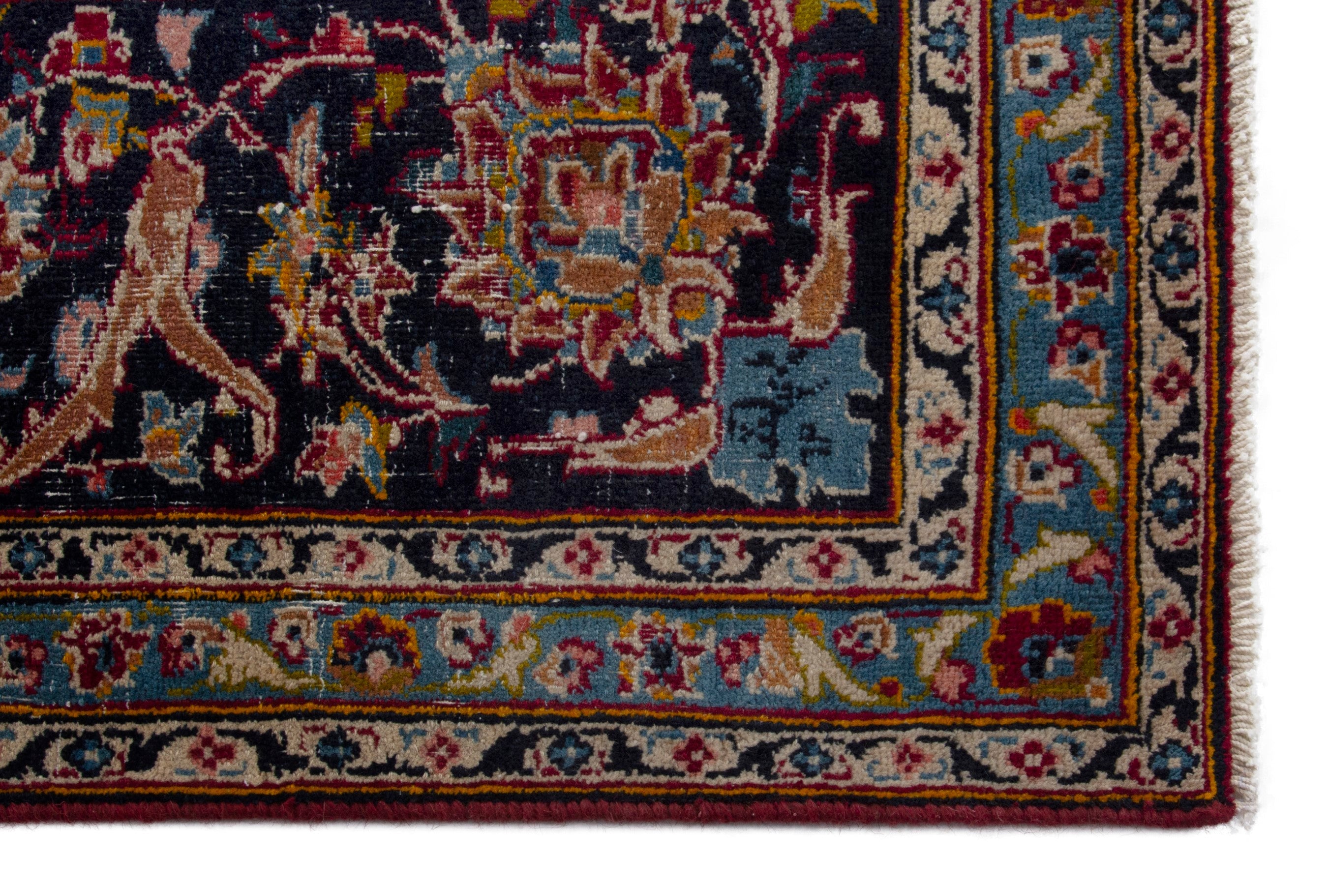 Persian Kashan oversized rug in deep red and dark brown, view 5 of 18