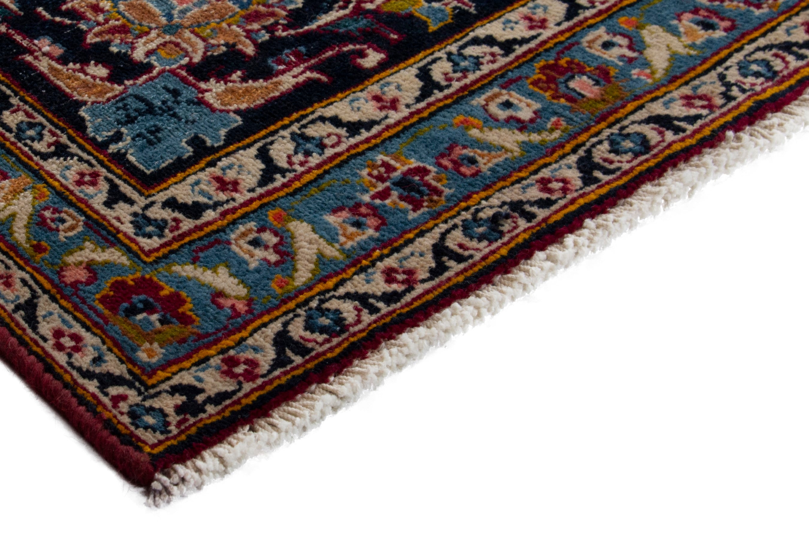 Persian Kashan oversized rug in deep red and dark brown, view 6 of 18