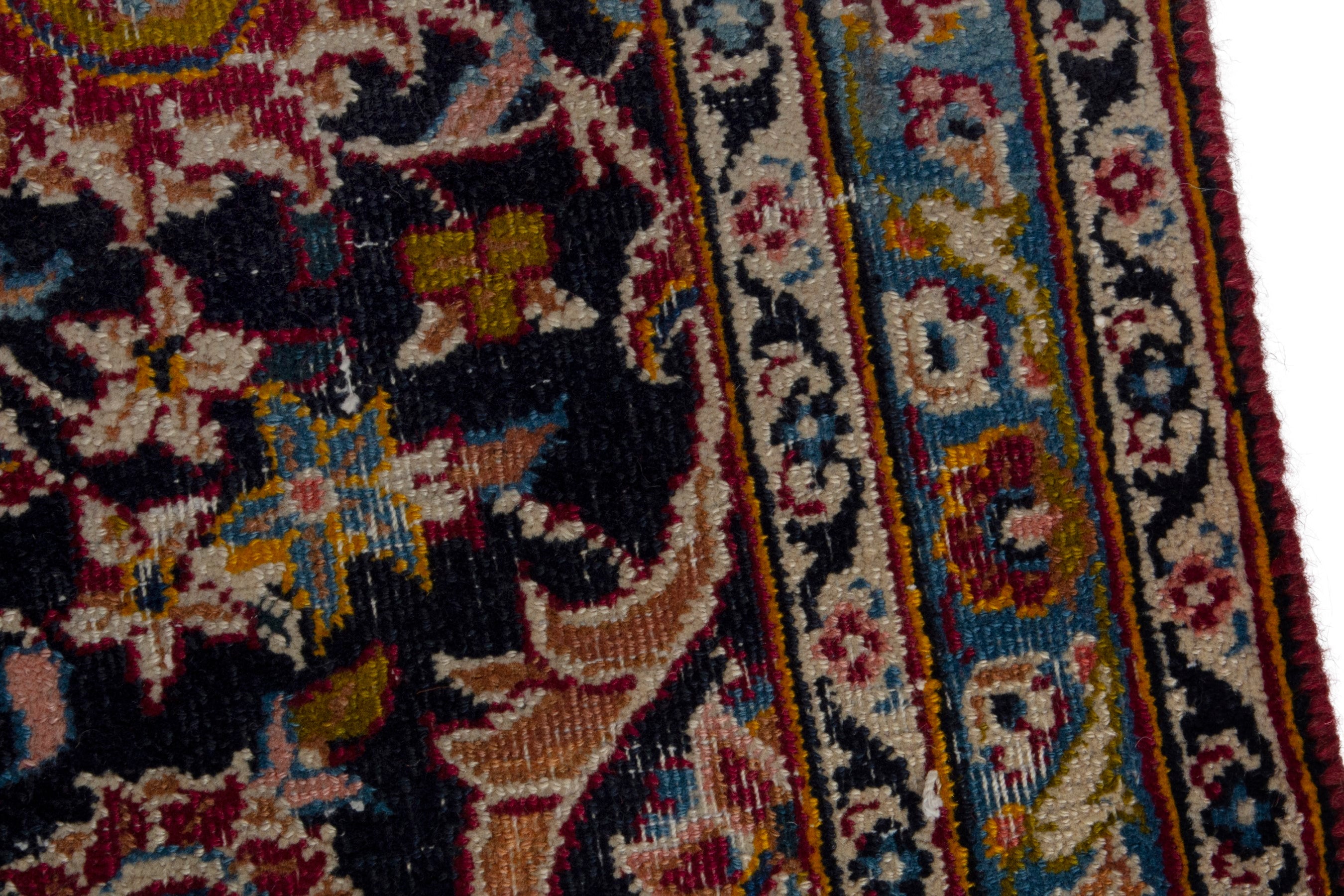 Persian Kashan oversized rug in deep red and dark brown, view 7 of 18