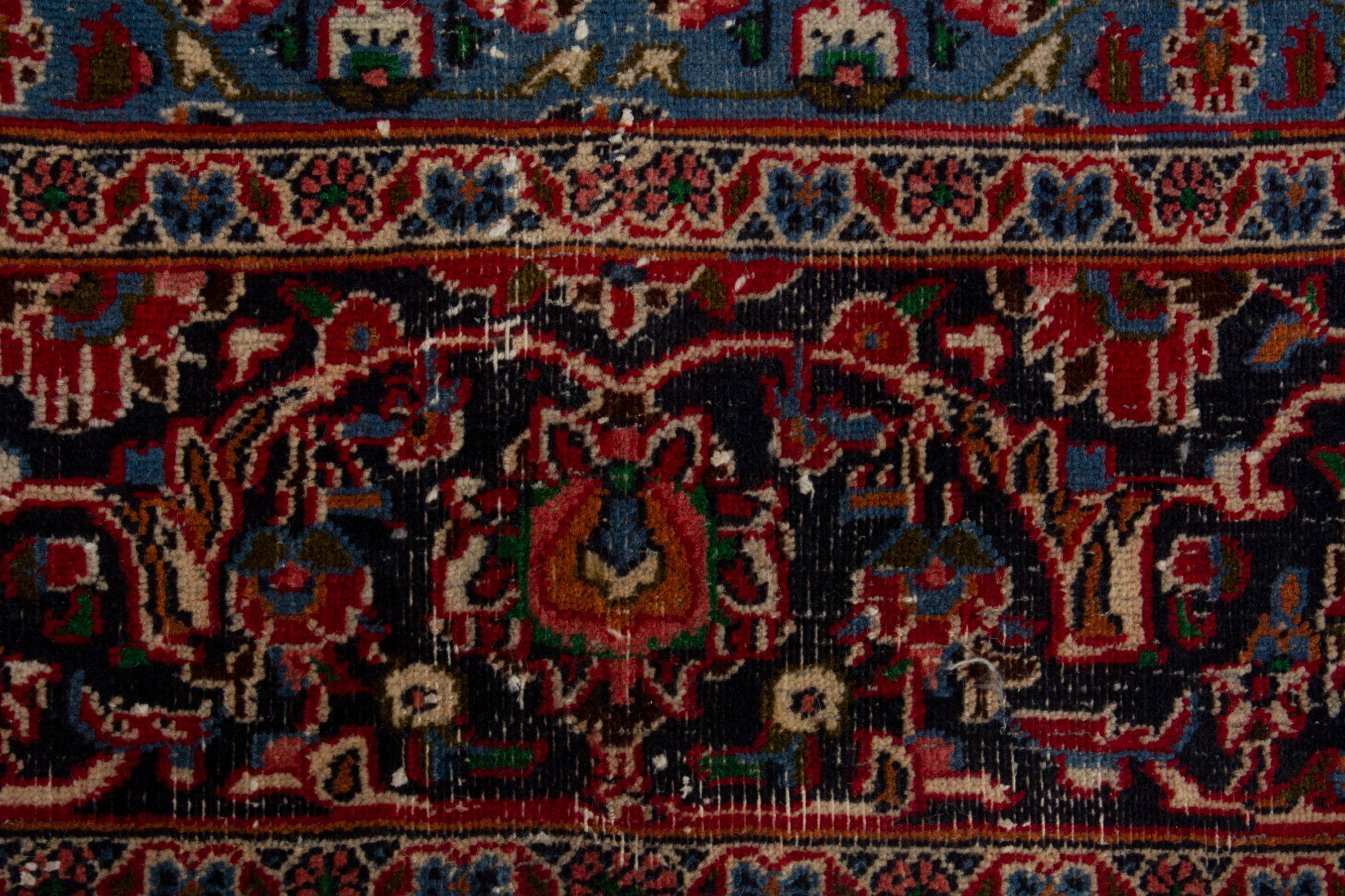 Persian Mashhad oversized rug in deep red and burgundy, view 11 of 18