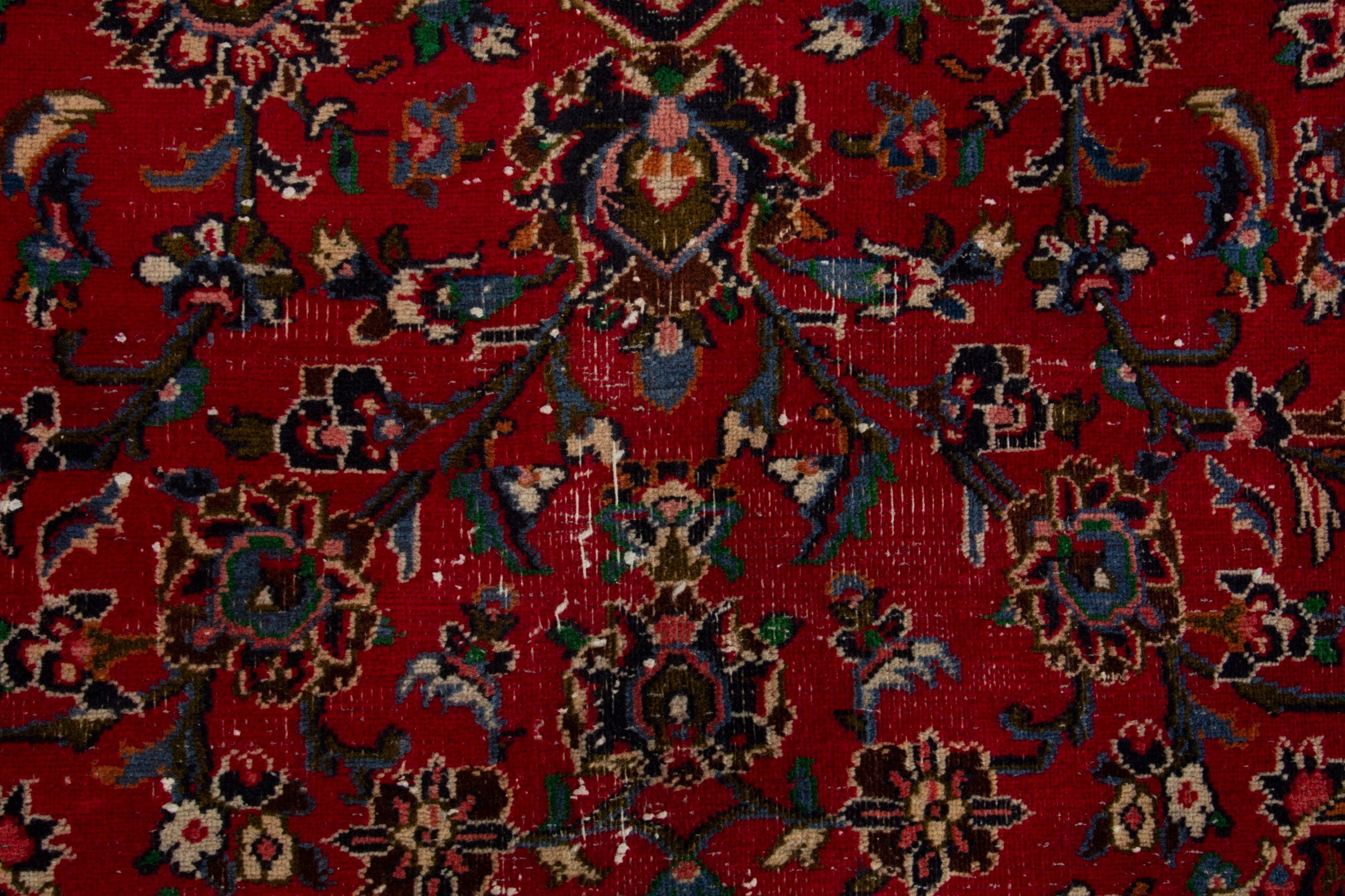 Persian Mashhad oversized rug in deep red and burgundy, view 12 of 18