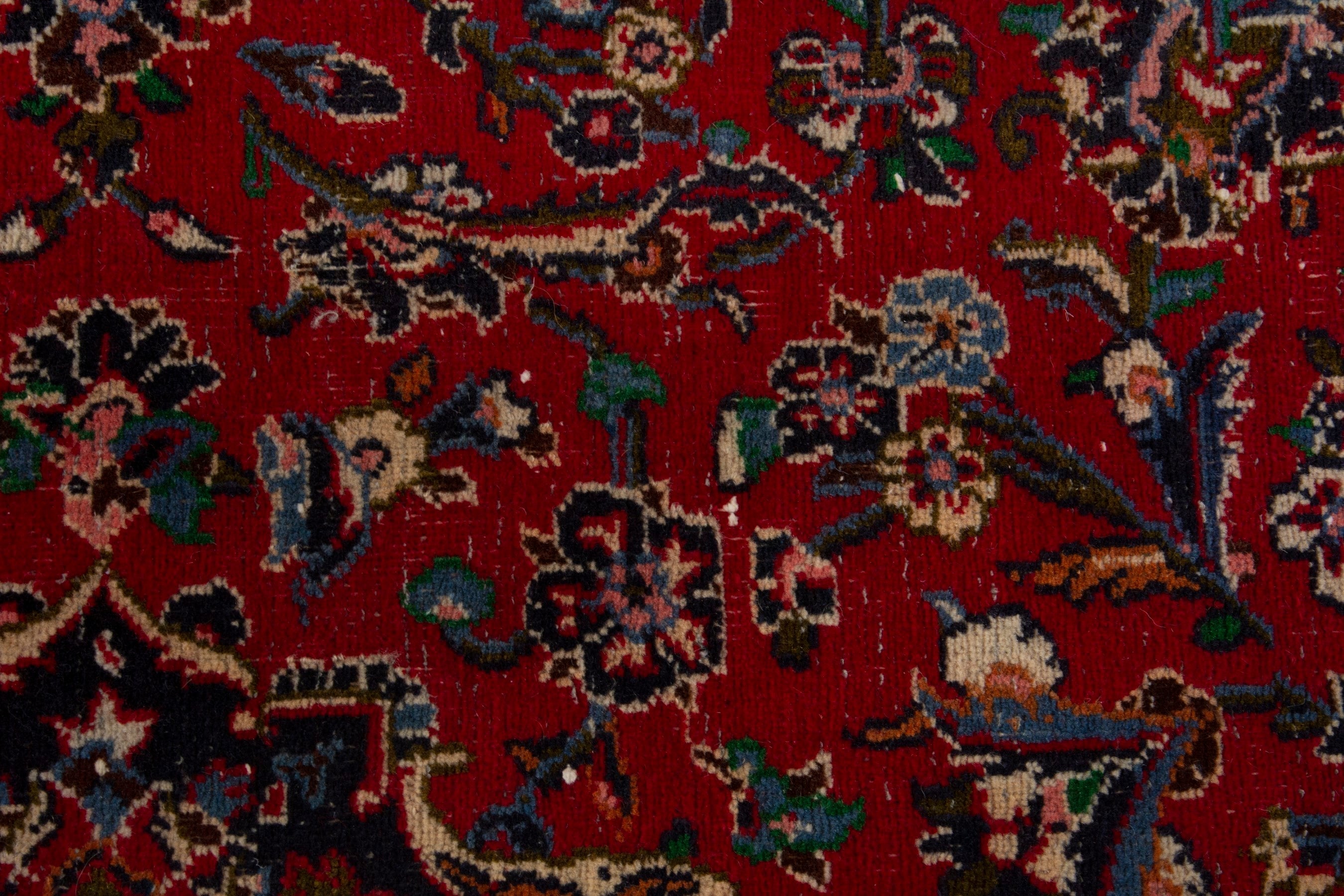 Persian Mashhad oversized rug in deep red and burgundy, view 13 of 18
