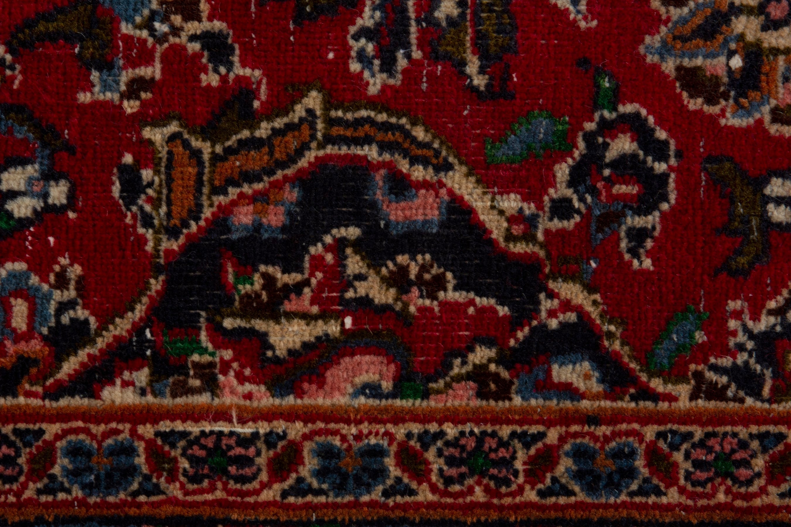 Persian Mashhad oversized rug in deep red and burgundy, view 14 of 18