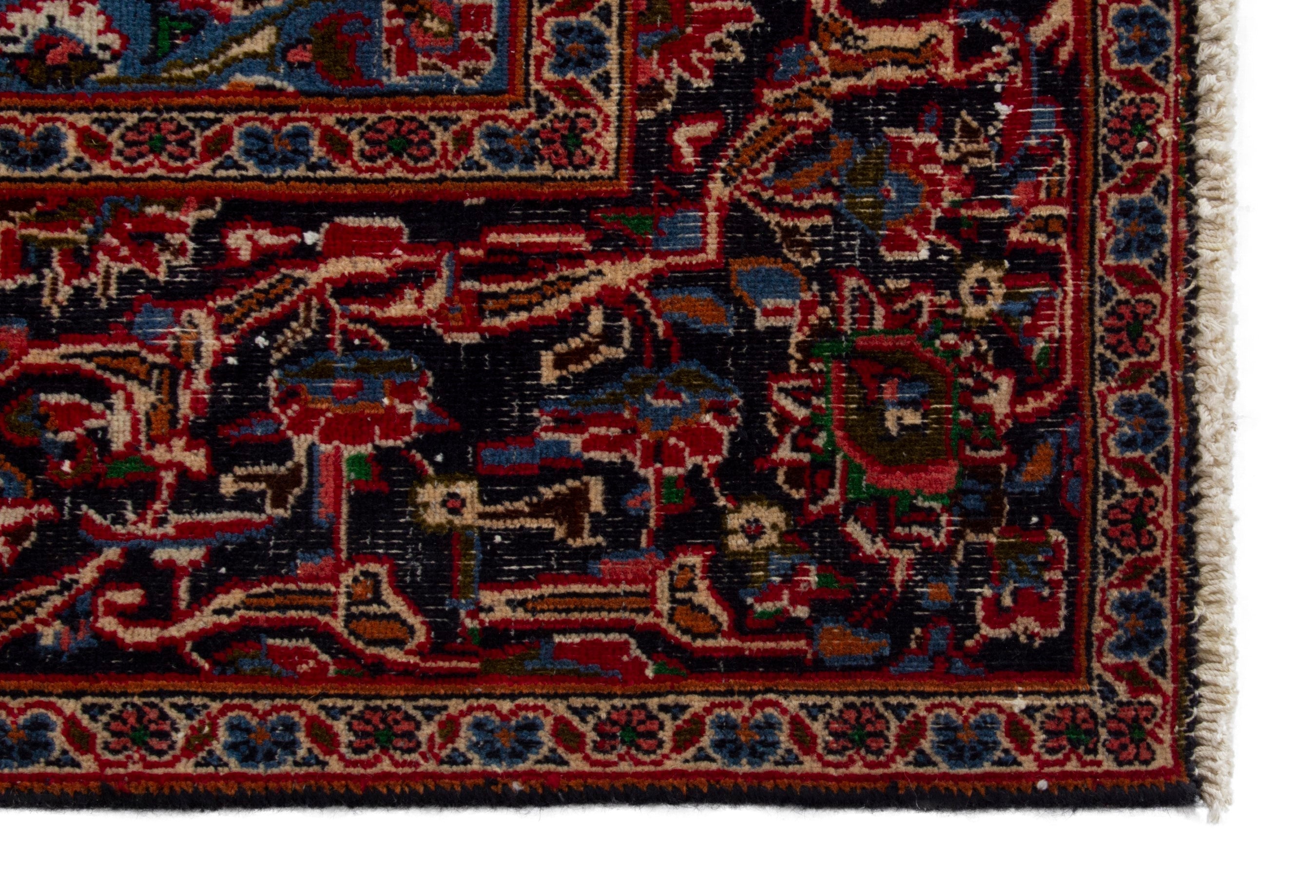 Persian Mashhad oversized rug in deep red and burgundy, view 5 of 18