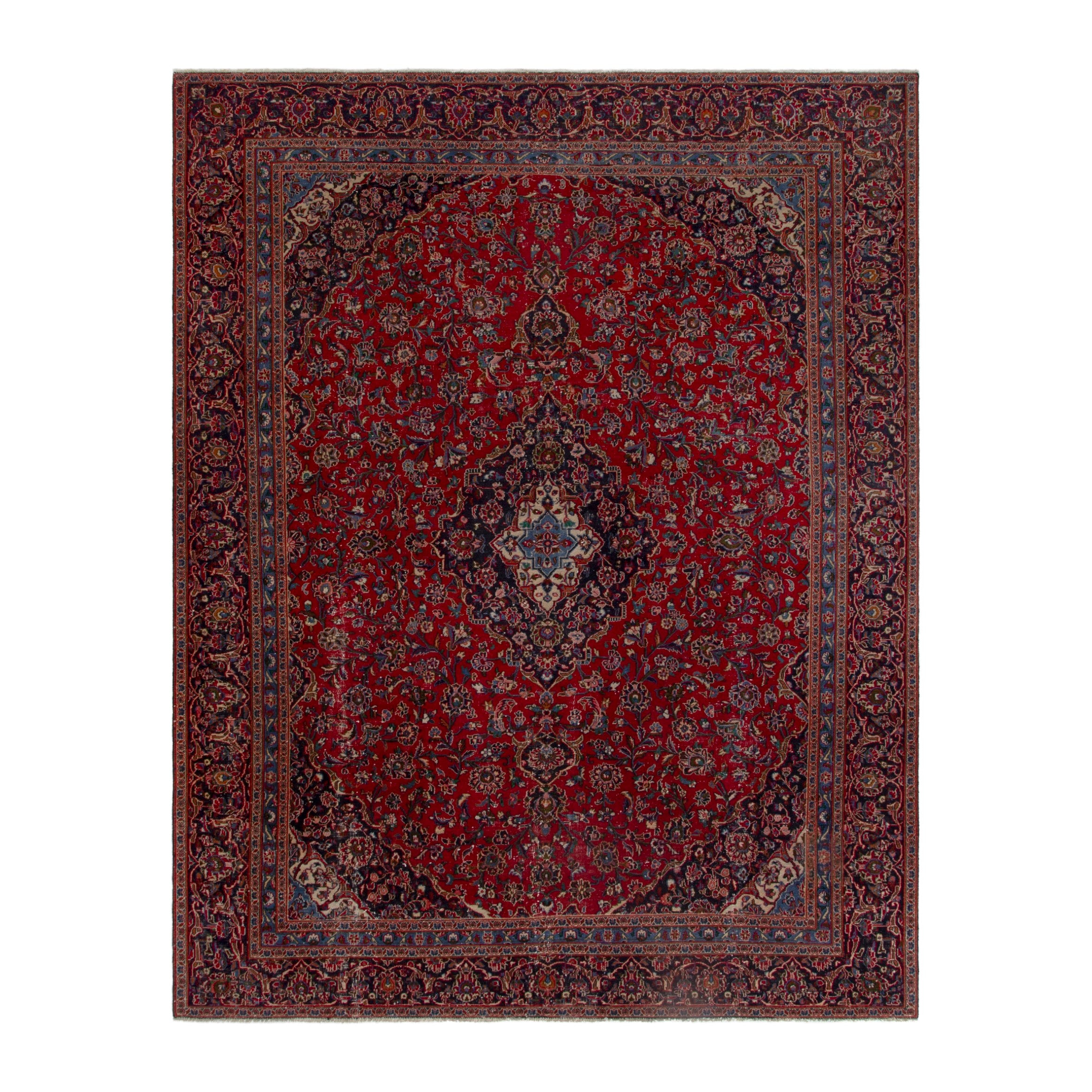Persian Mashhad oversized rug in deep red and burgundy, 8'10" x 11'9"