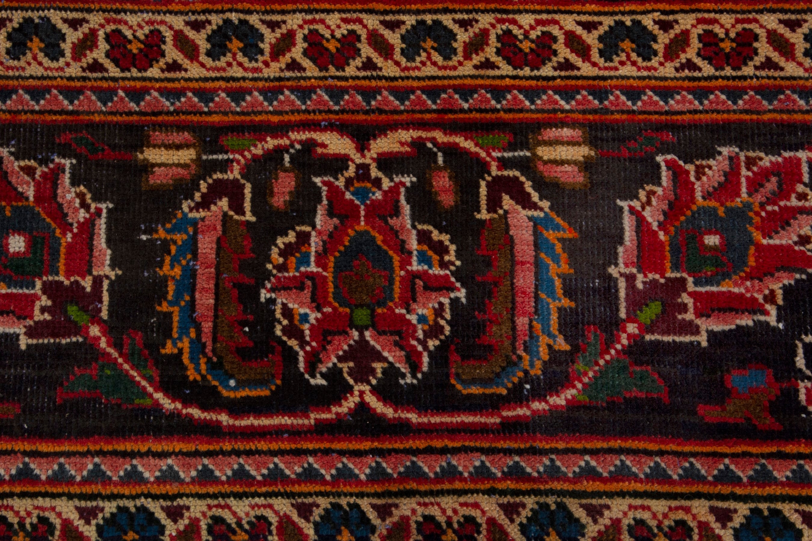 Persian Kashan oversized rug in deep red and burgundy, view 11 of 18