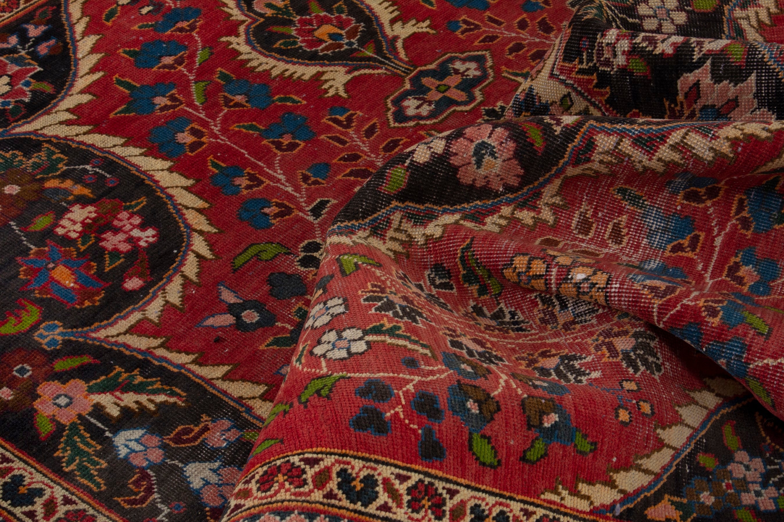 Persian Kashan oversized rug in deep red and burgundy, view 15 of 18