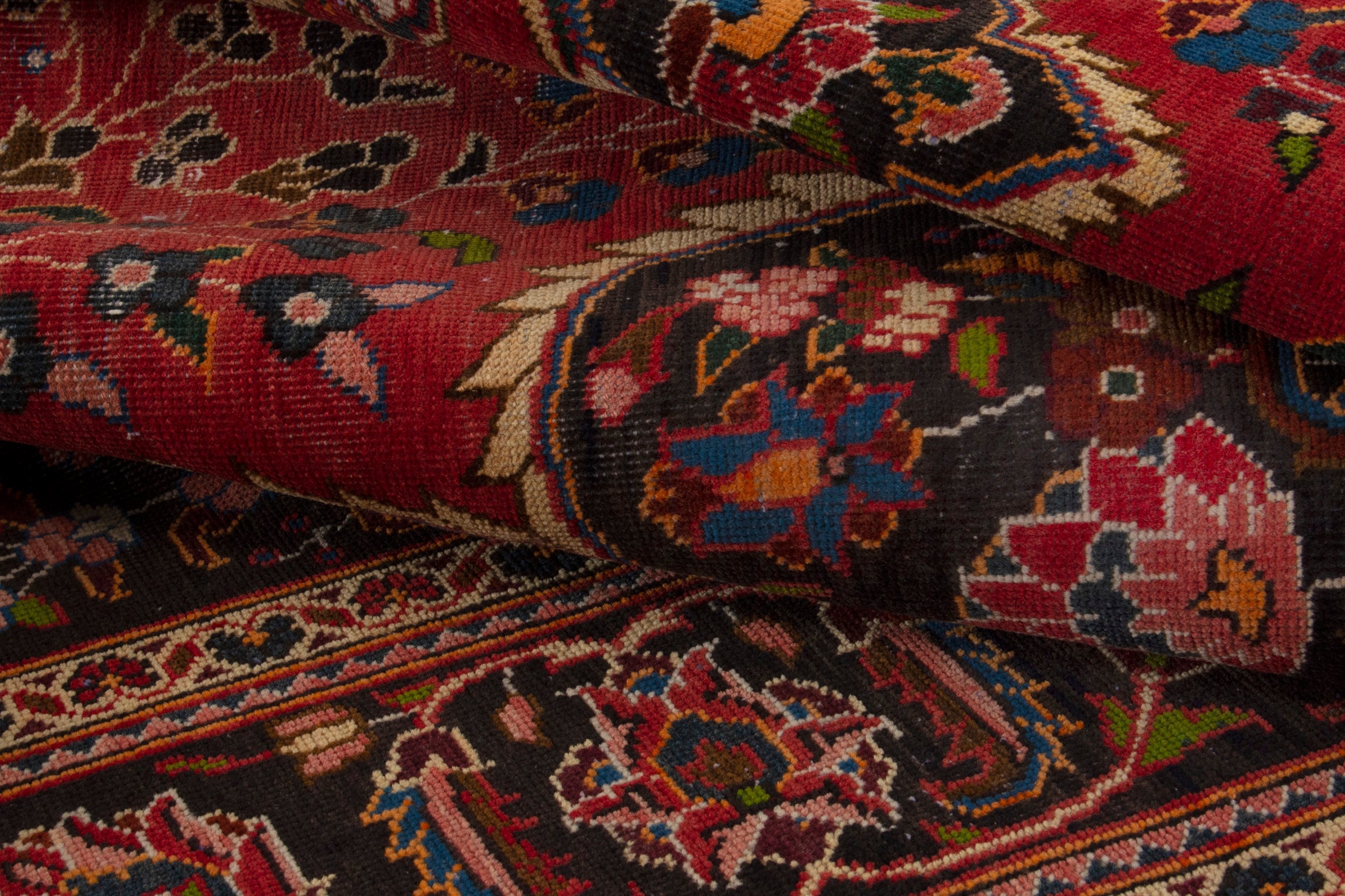 Persian Kashan oversized rug in deep red and burgundy, view 16 of 18